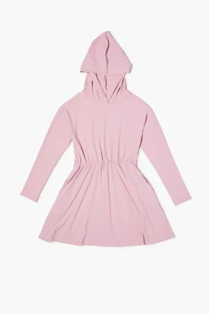 Forever 21 Mädchen Kapuzenkleid mit weiten Ärmeln (Kinder) Mauve Forever 21