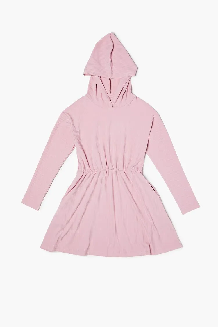 Forever 21 Mädchen Kapuzenkleid mit weiten Ärmeln (Kinder) Mauve Forever 21