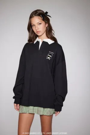 Forever 21 Damen Badtz-Maru Grafik Rugby Shirt Schwarz/Mehrfarbig Forever 21