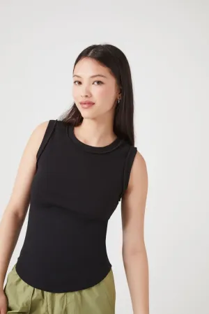 Forever 21 Damen Tanktop mit asymmetrischem Saum Schwarz Forever 21