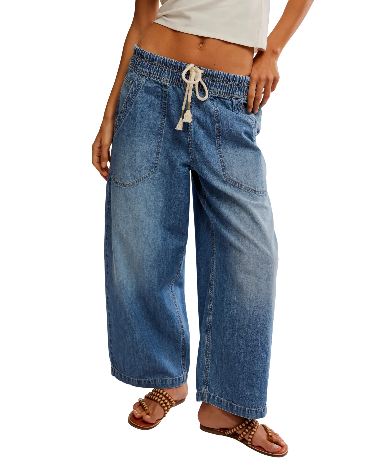 Free People Kleidung Easy Peasy Pull On Jeans in Kein Problem