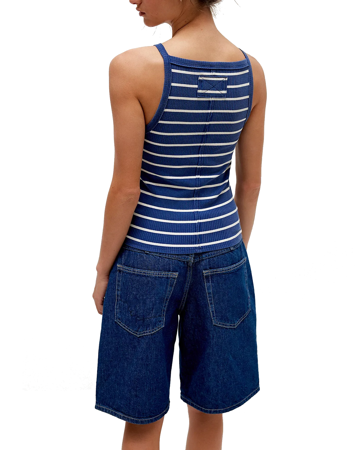 Free People Kleidung Mia Streifen Weste in Marine Kombination