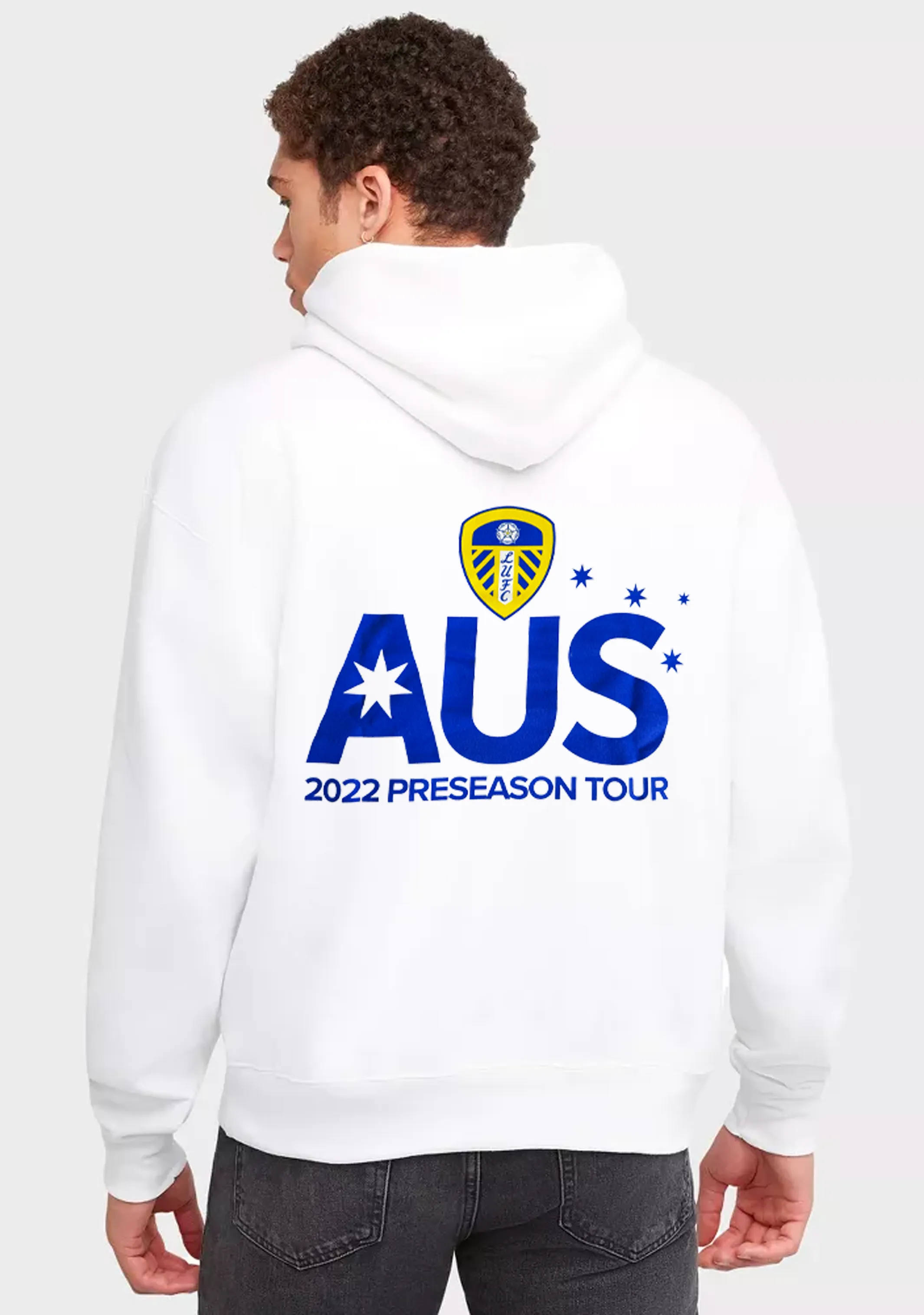 Gildan Erwachsene Leeds United Fan Kapuzenpullover Weiß