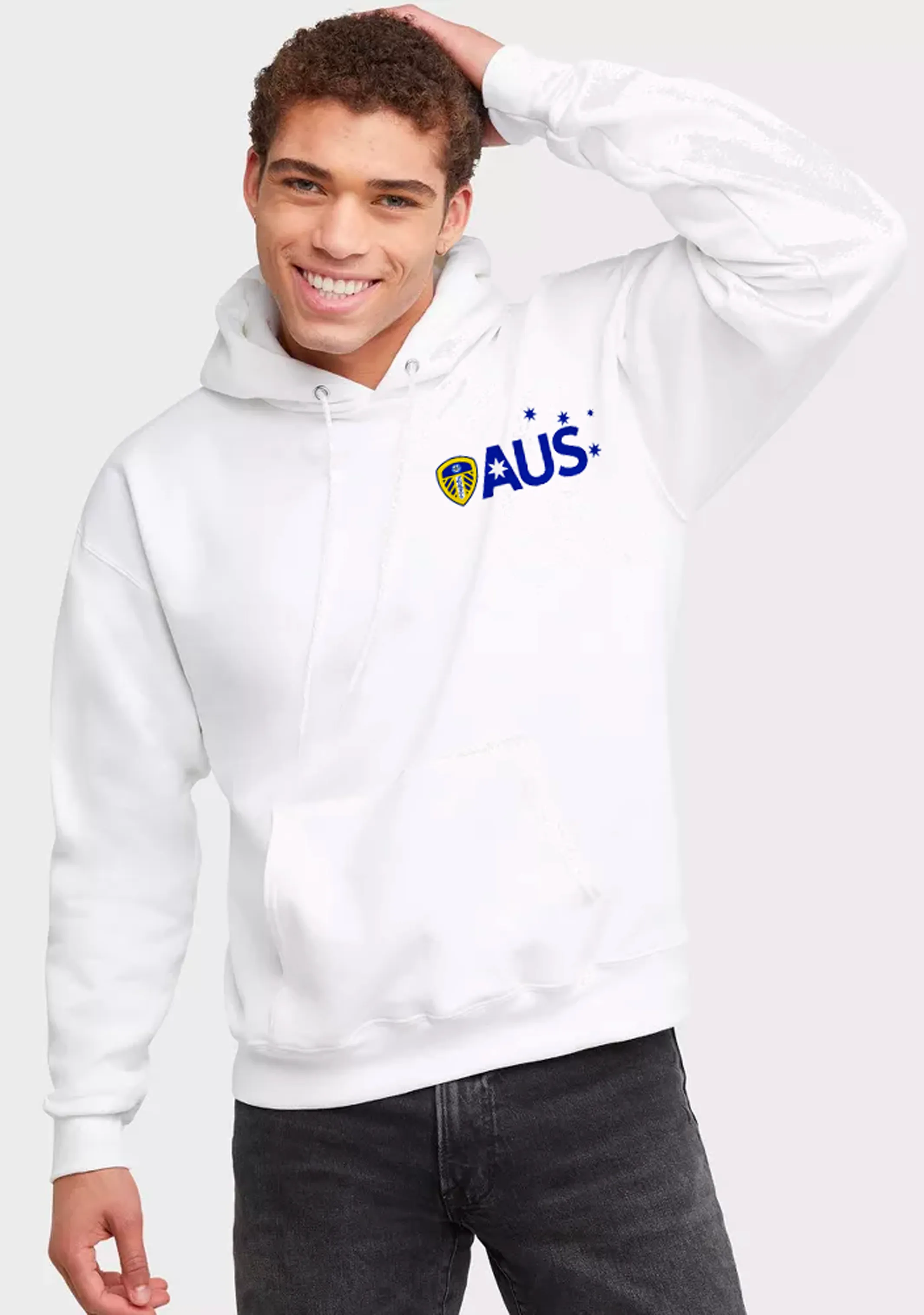 Gildan Erwachsene Leeds United Fan Kapuzenpullover Weiß