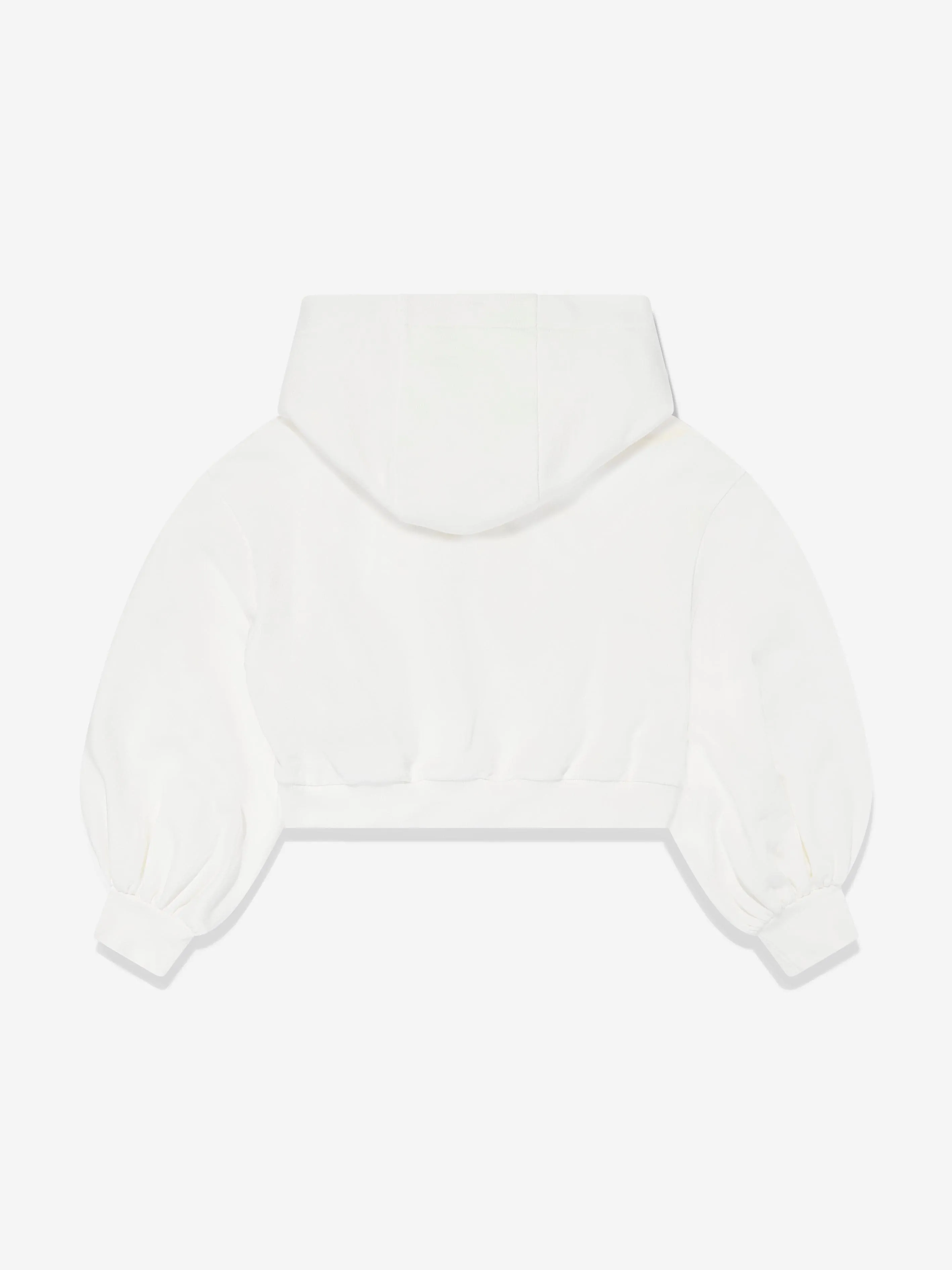 Mädchen Cropped Hoodie in Weiß