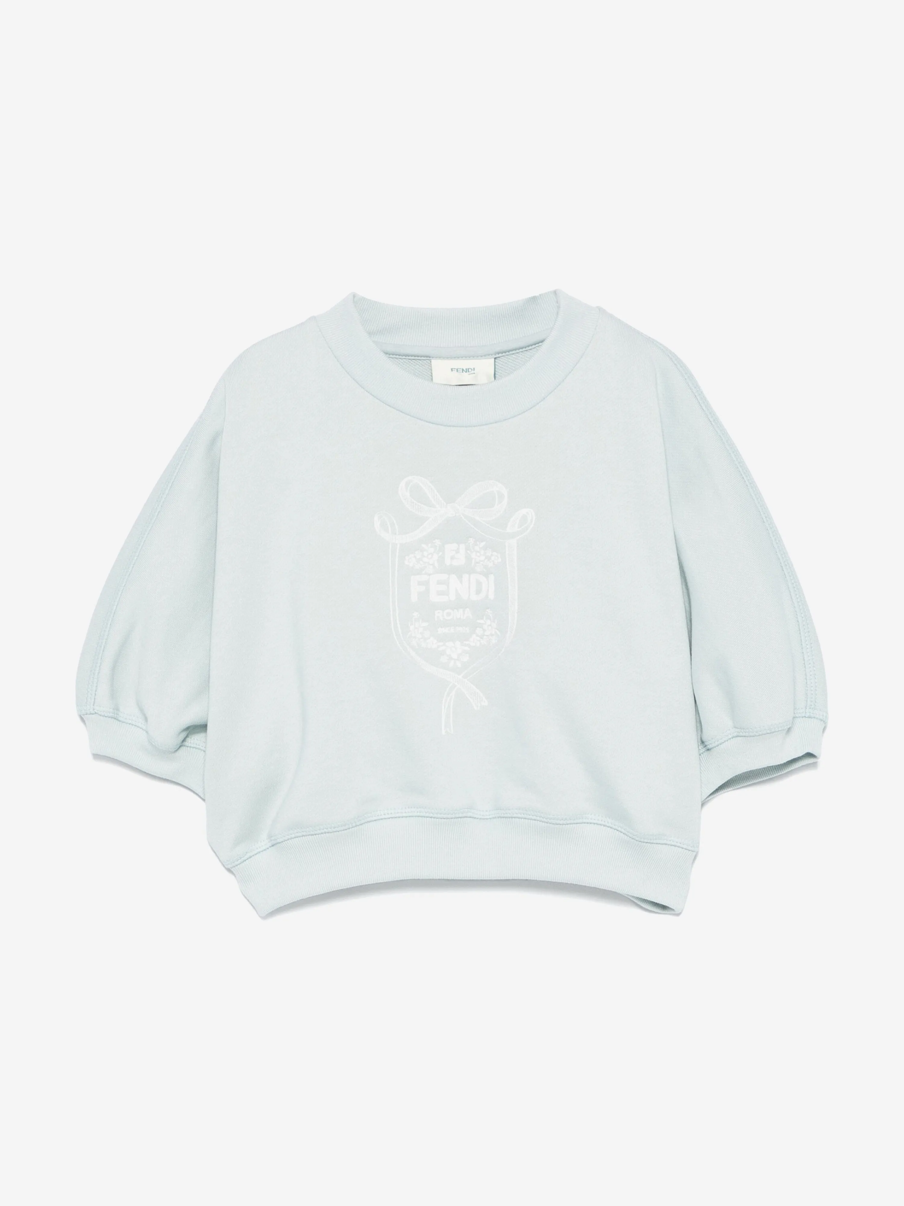 Mädchen Cropped Logo Sweatshirt in Blau