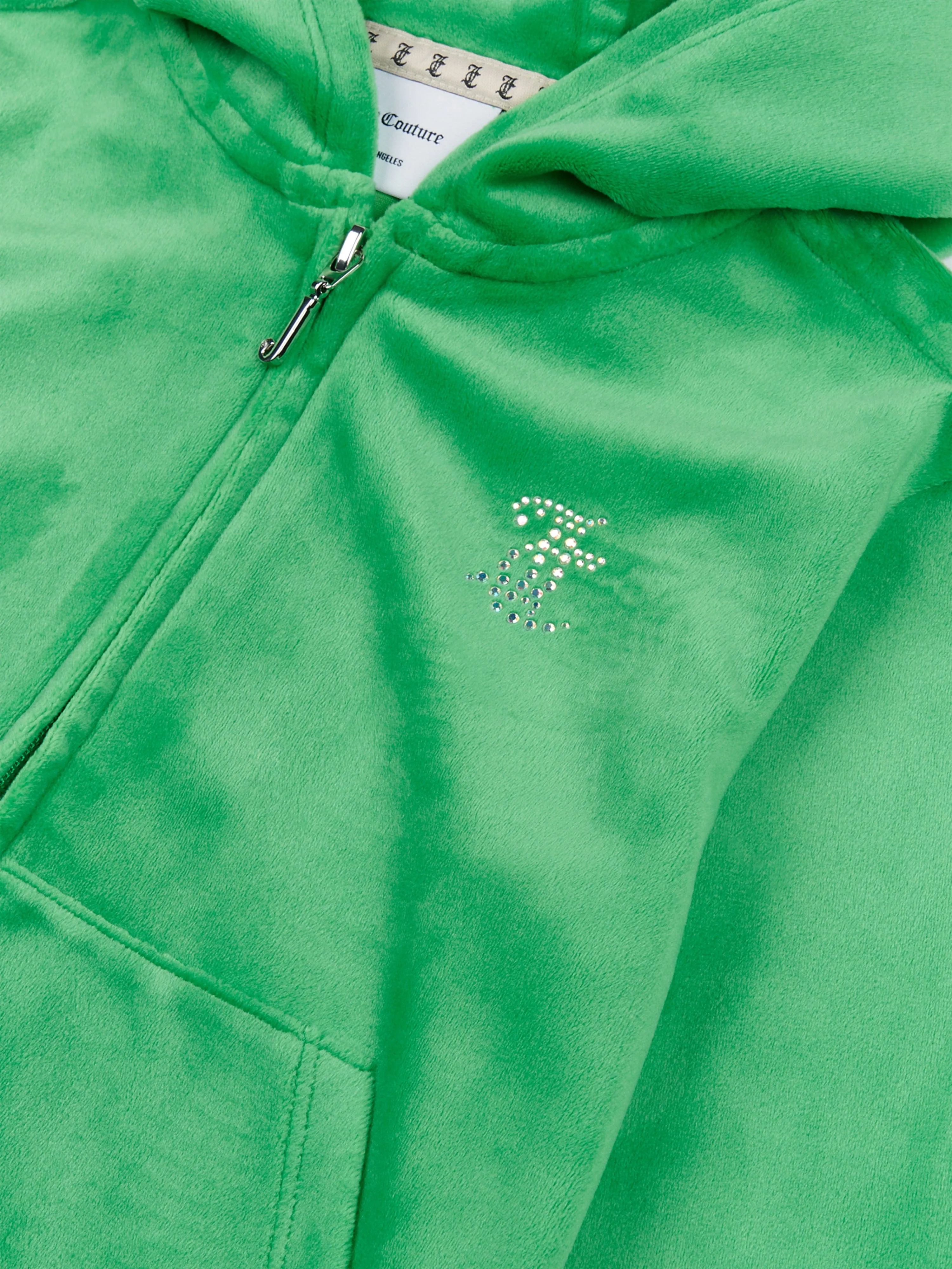 Mädchen Diamante Logo Reißverschluss Top in Grün