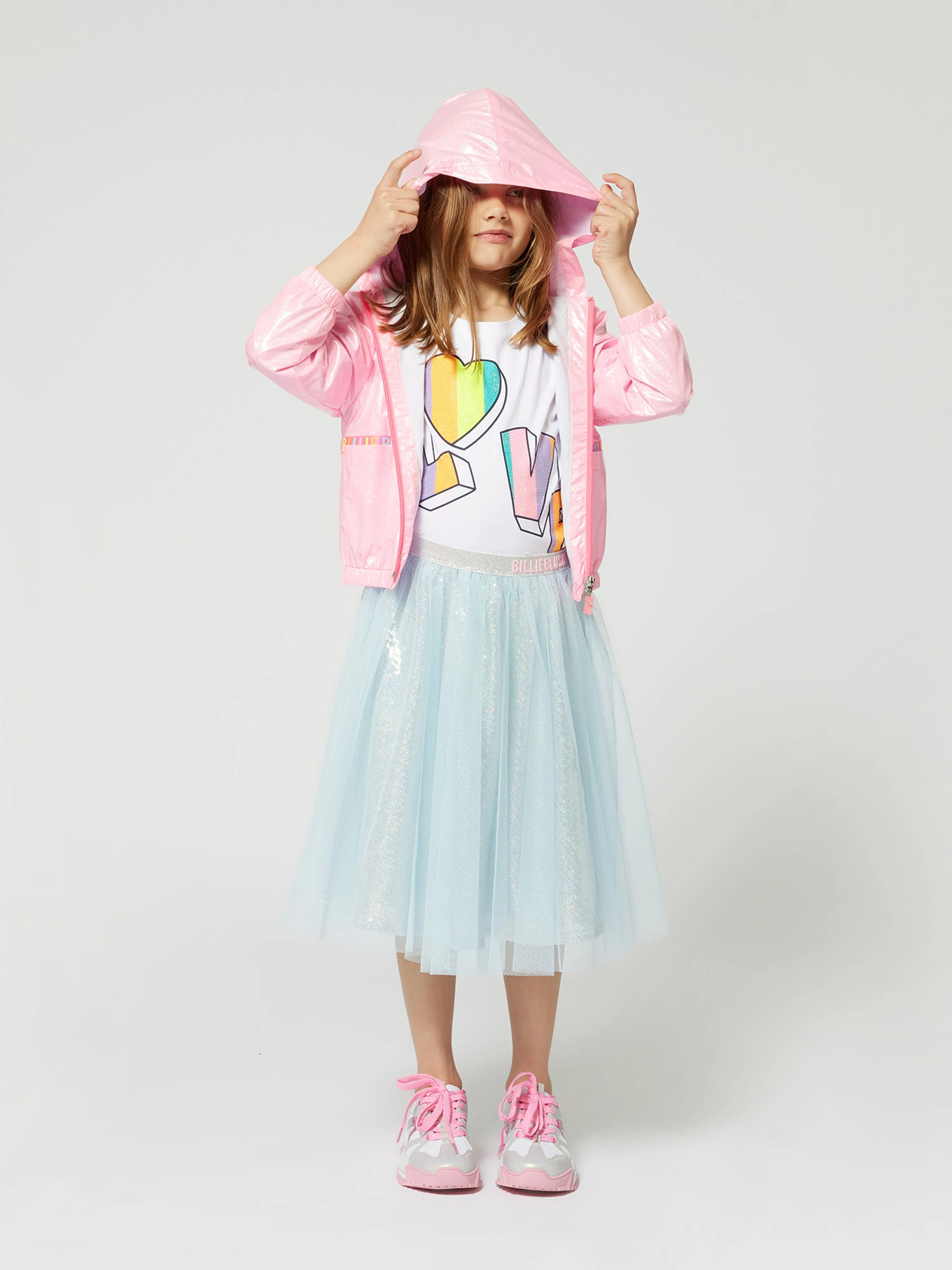 Mädchen Kapuzen-Windjacke in Rosa