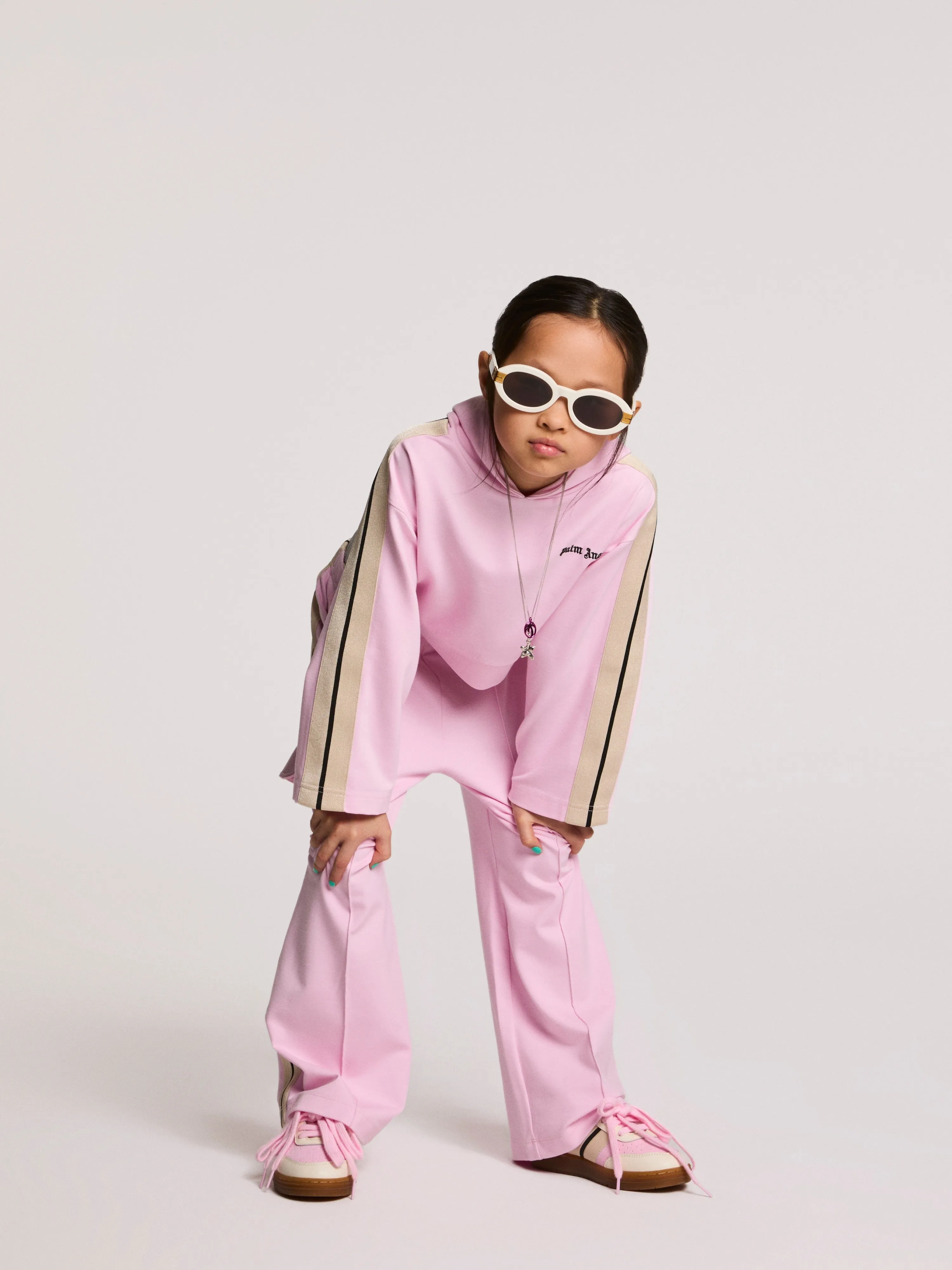 Mädchen Neue Track Cropped Hoodie in Rosa