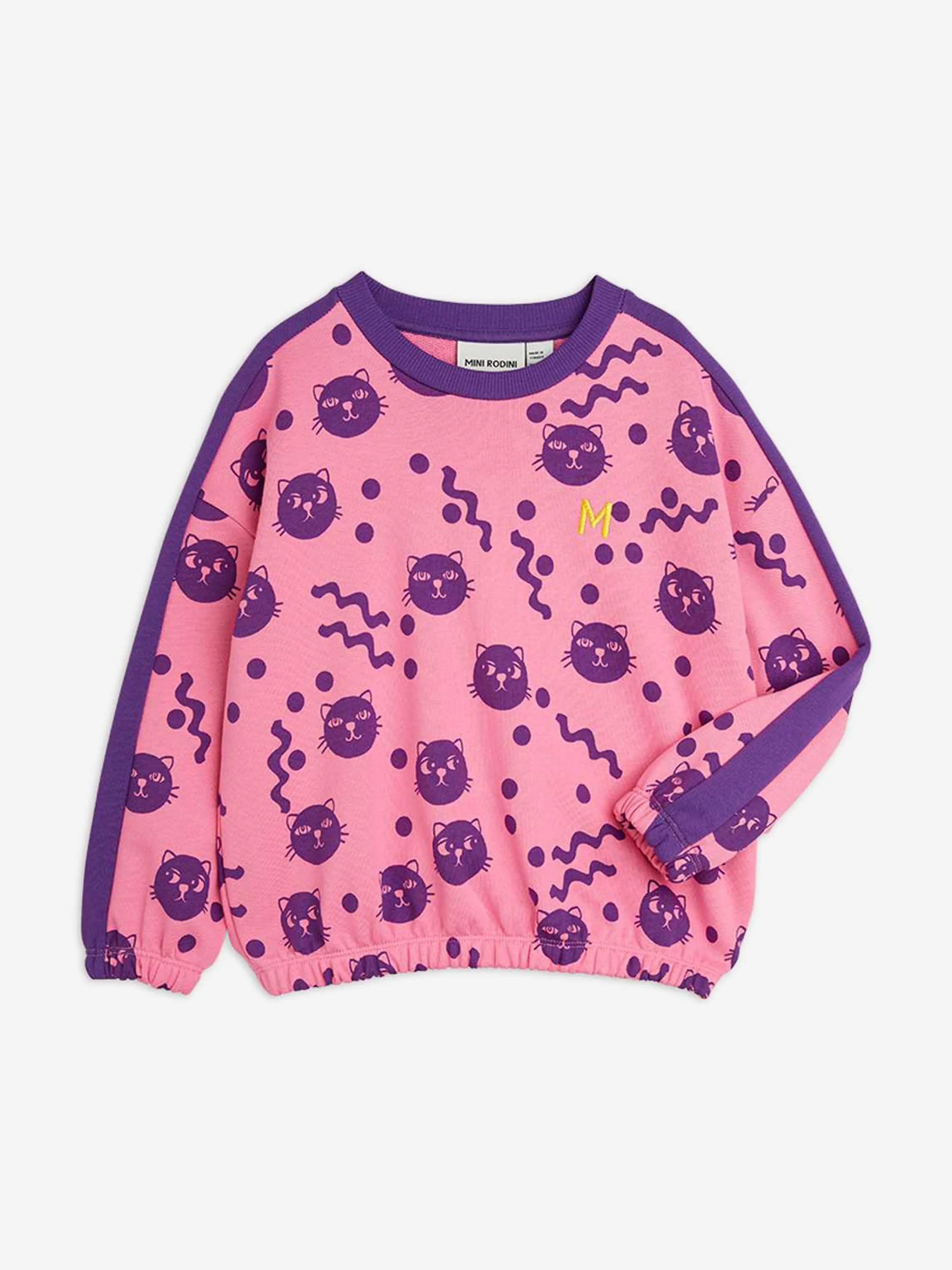 Mädchen Squiggly Cats AOP Sweatshirt in Rosa