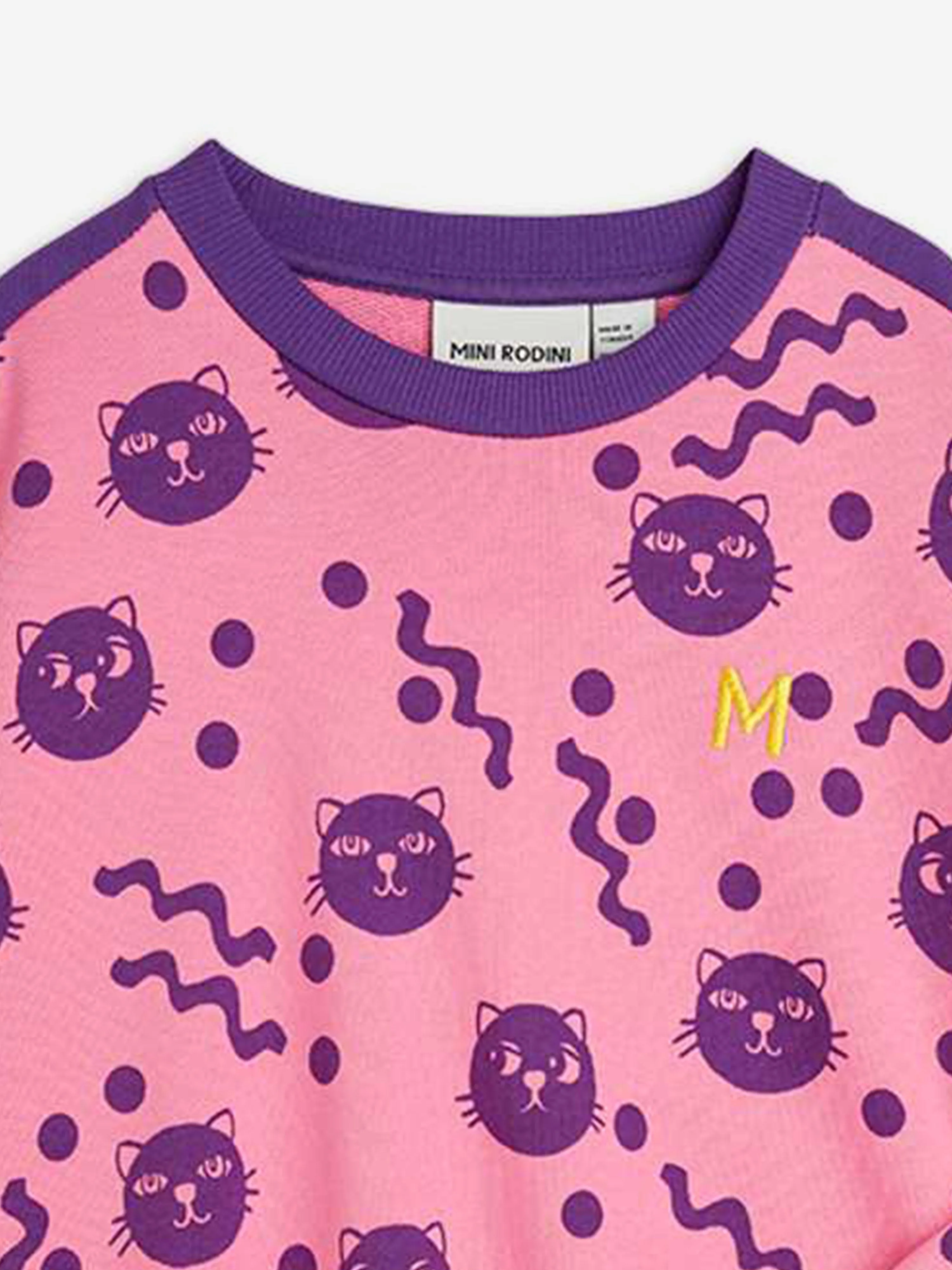 Mädchen Squiggly Cats AOP Sweatshirt in Rosa