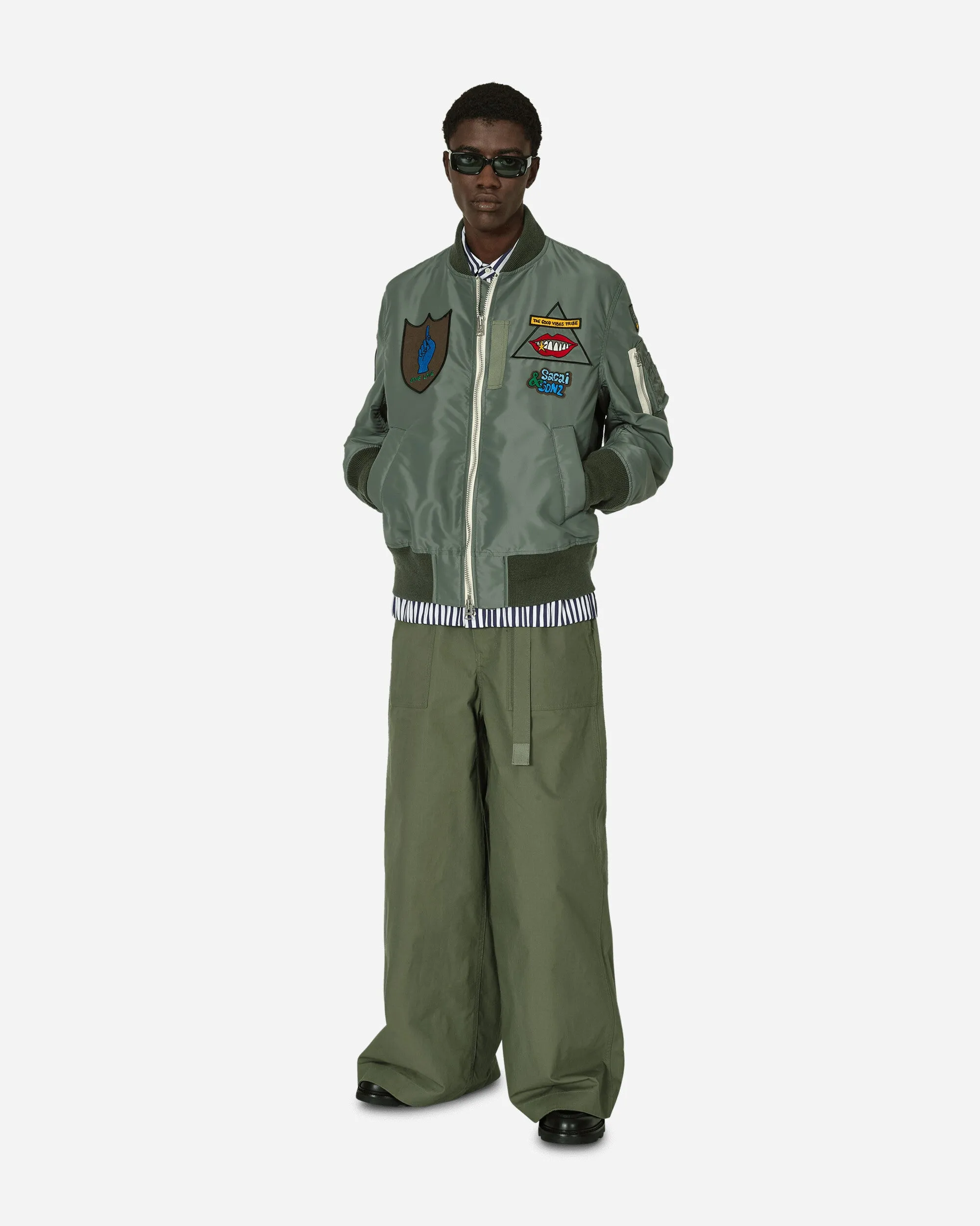 Gonz Nylon Twill Bomberjacke Khaki