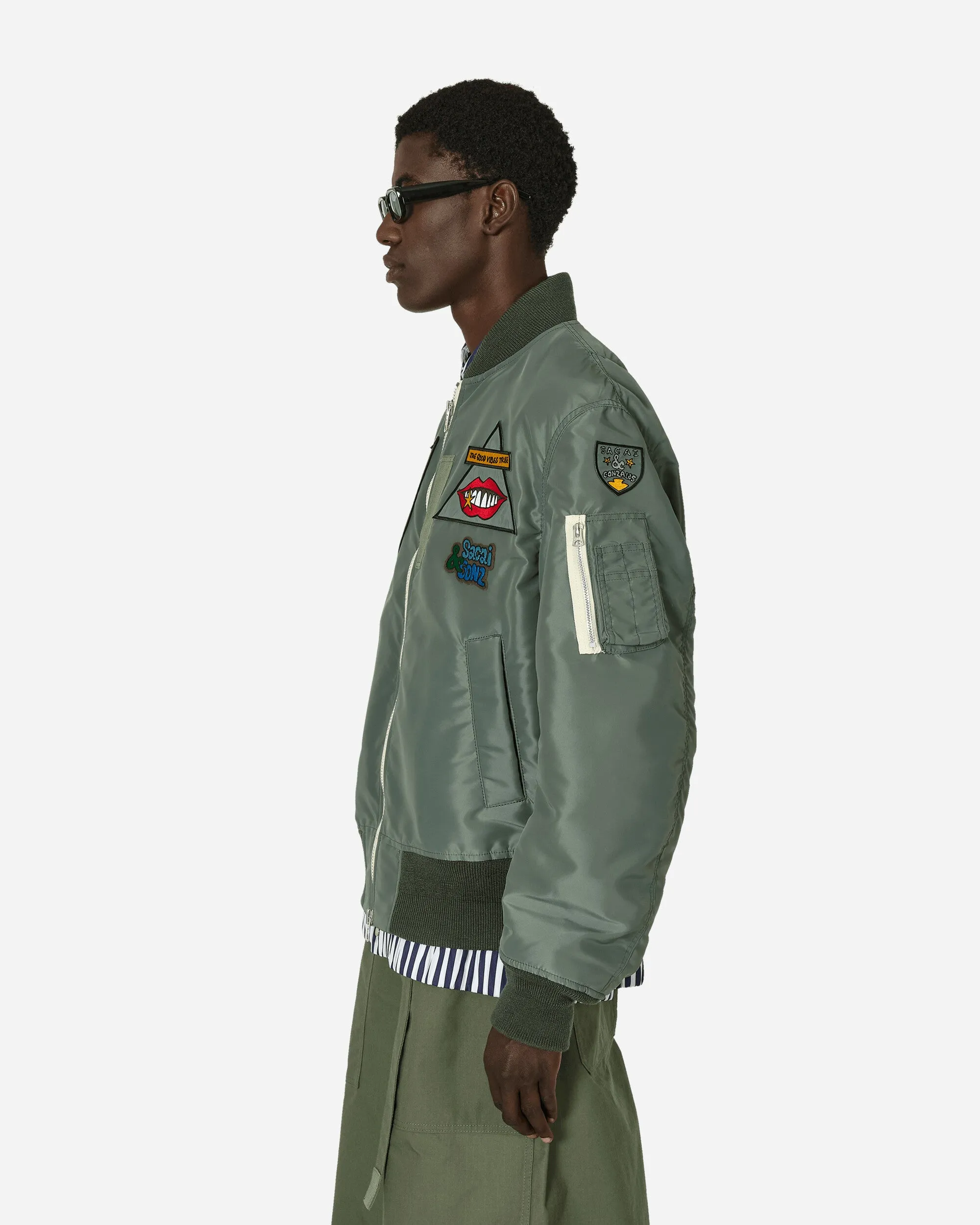 Gonz Nylon Twill Bomberjacke Khaki