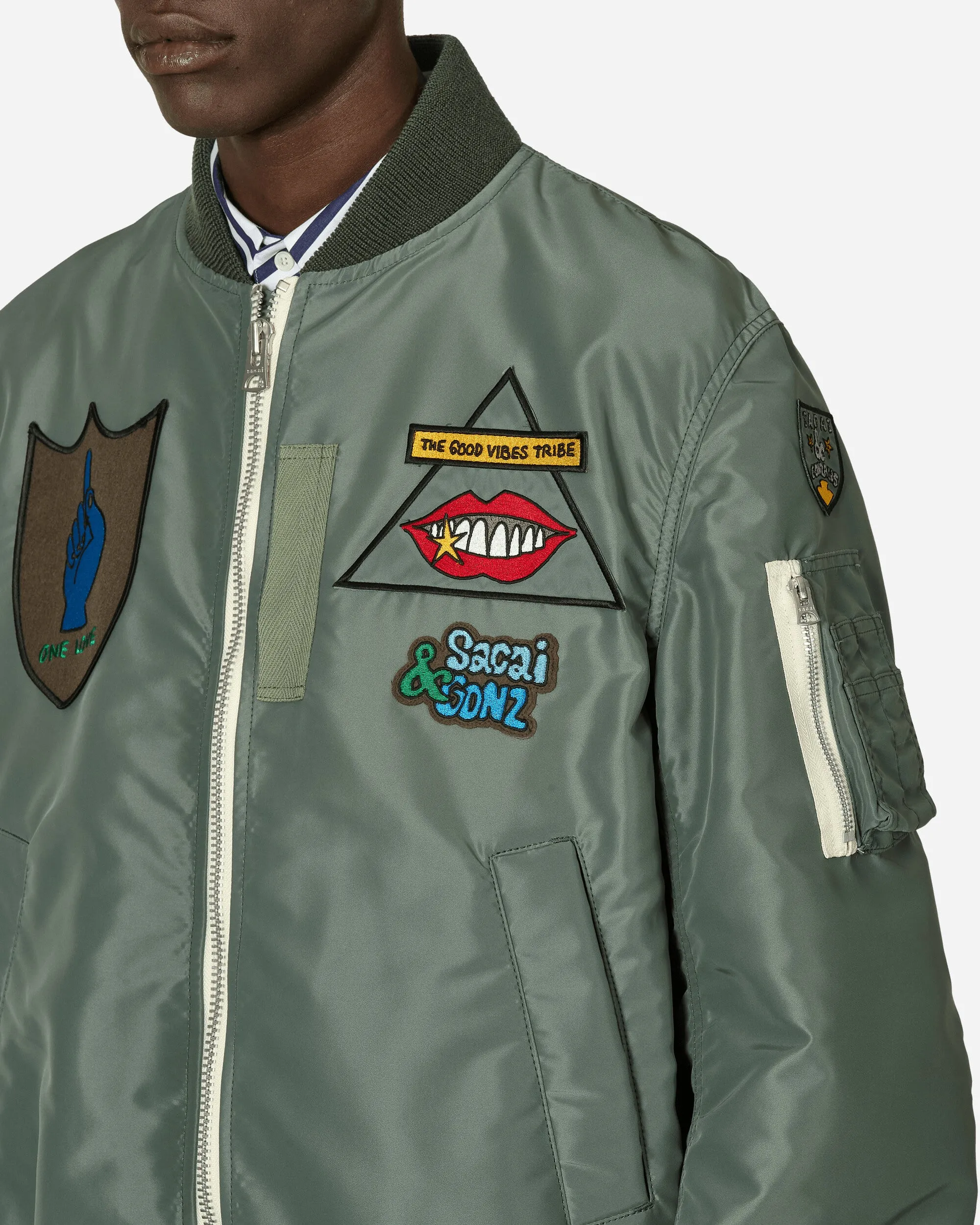 Gonz Nylon Twill Bomberjacke Khaki