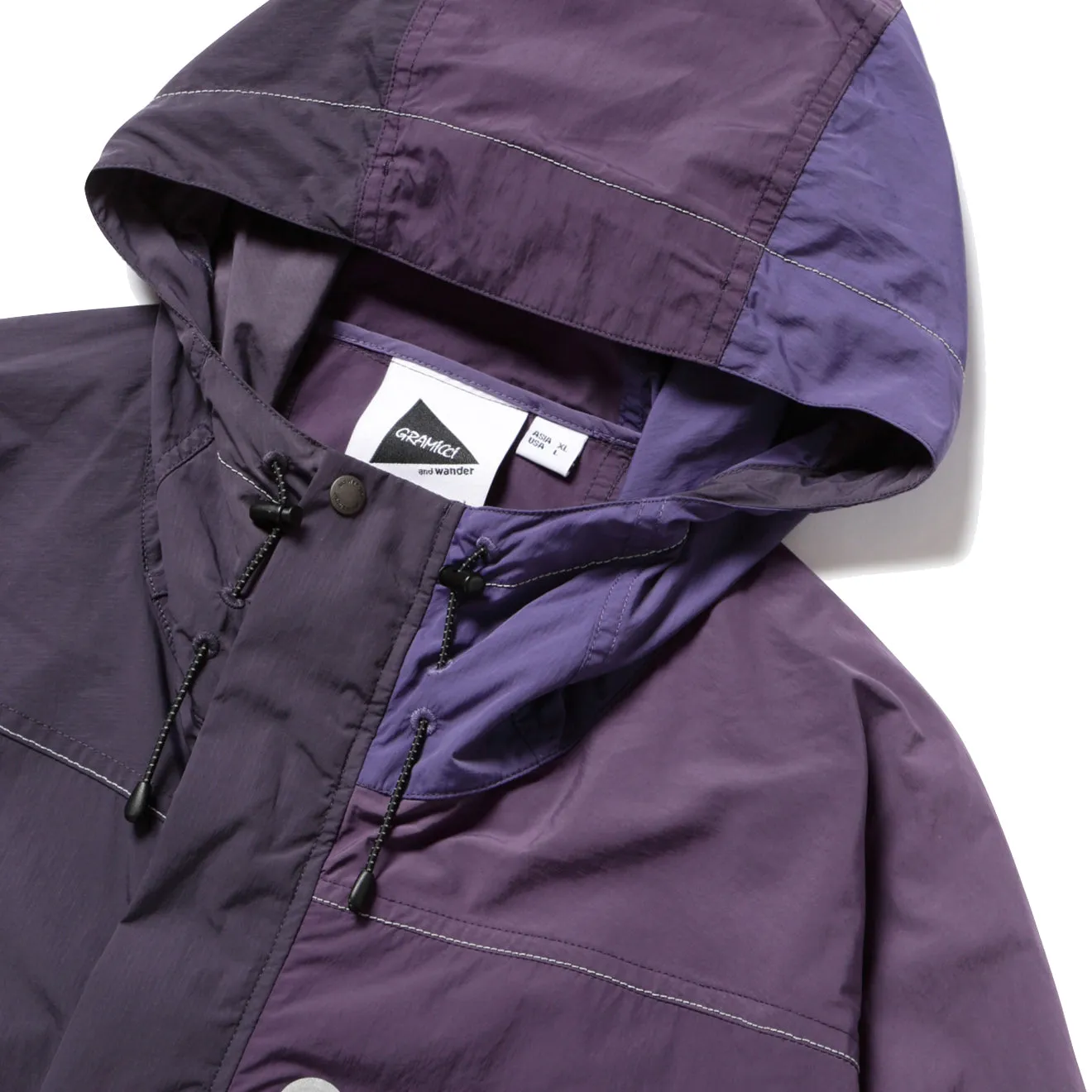 Gramicci x And Wander Patchwork Wind Hoodie Mehrfarbig Lila