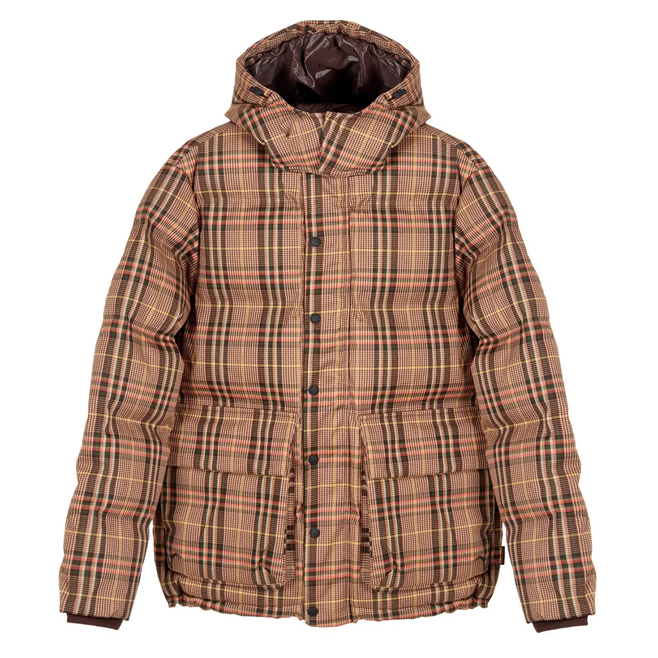 Hikerdelic Calland Plaid Puffer Jacket Braun Karo