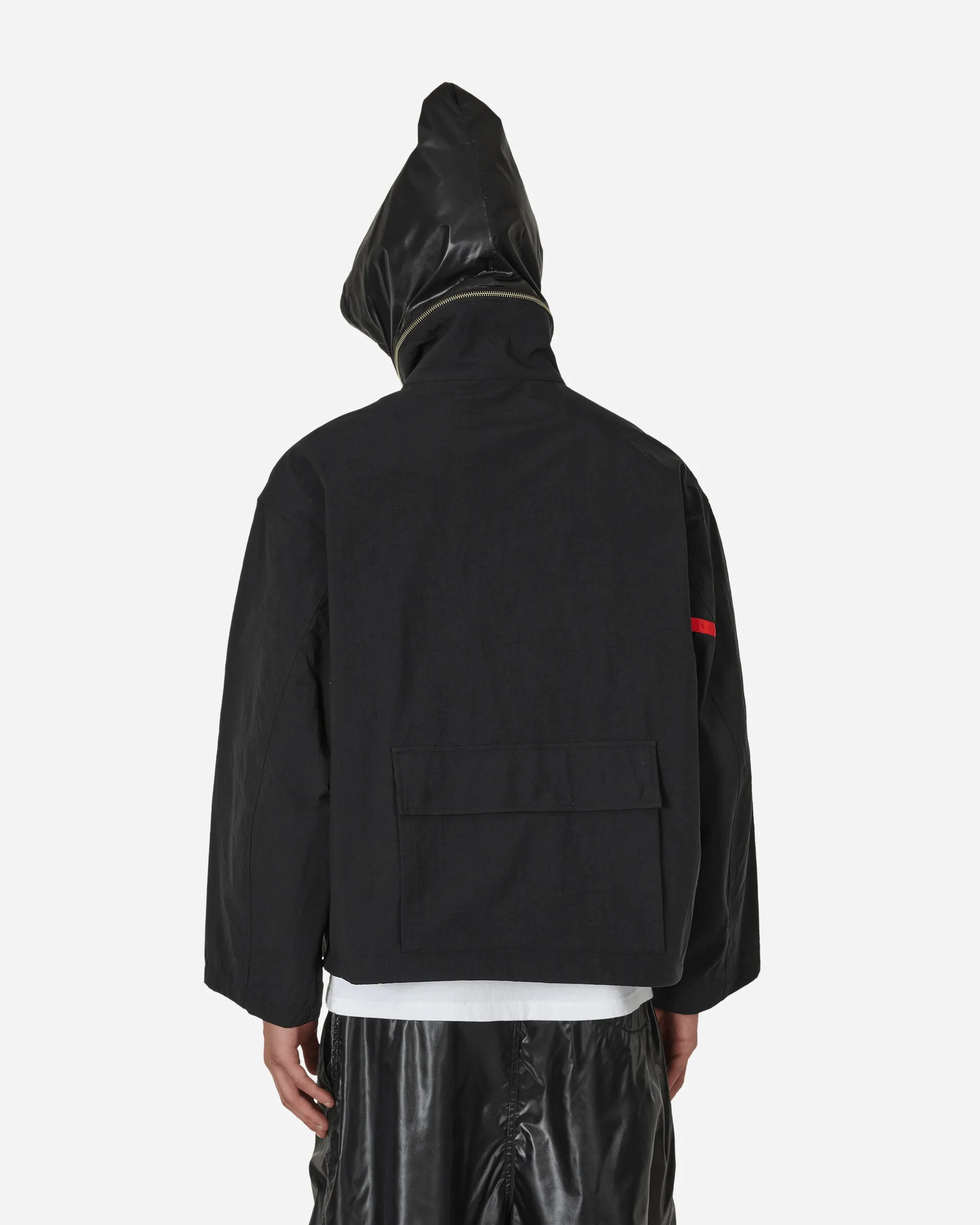 Kapuzen-Cut Bewegungsjacke Schwarz