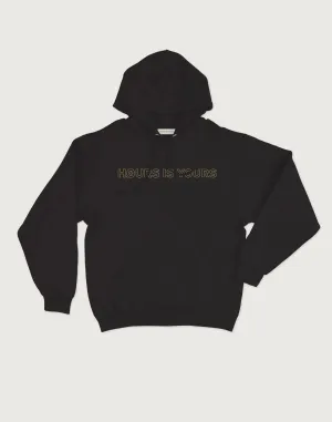 STUNDEN GEHÖREN DIR - OUTLINE HOODY - SCHWARZ
