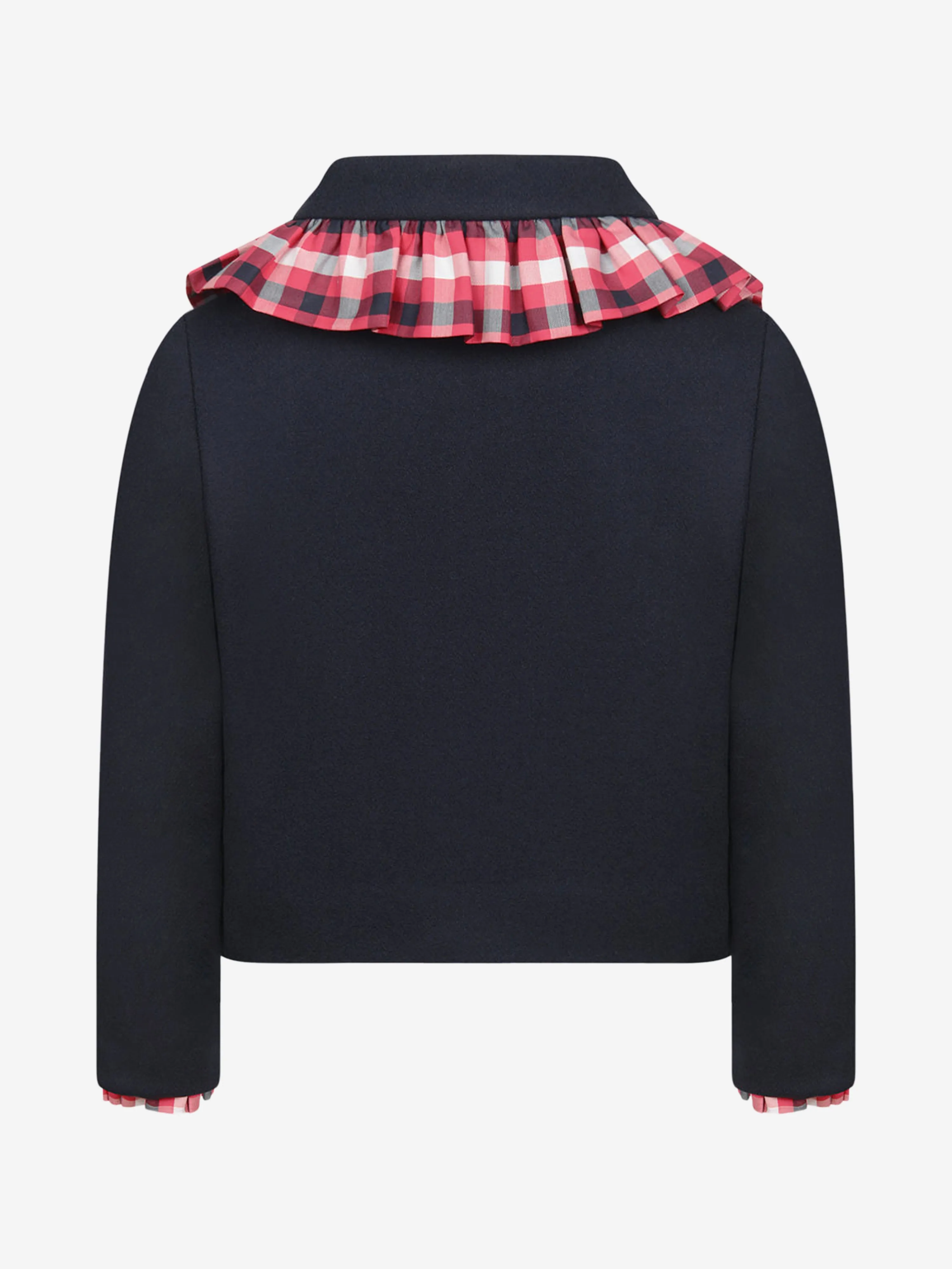 Jessie und James Blau & Rot karierte Rüschenjacke