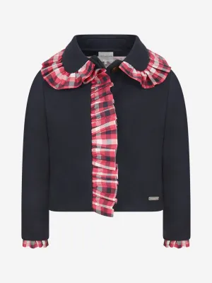 Jessie und James Blau & Rot karierte Rüschenjacke