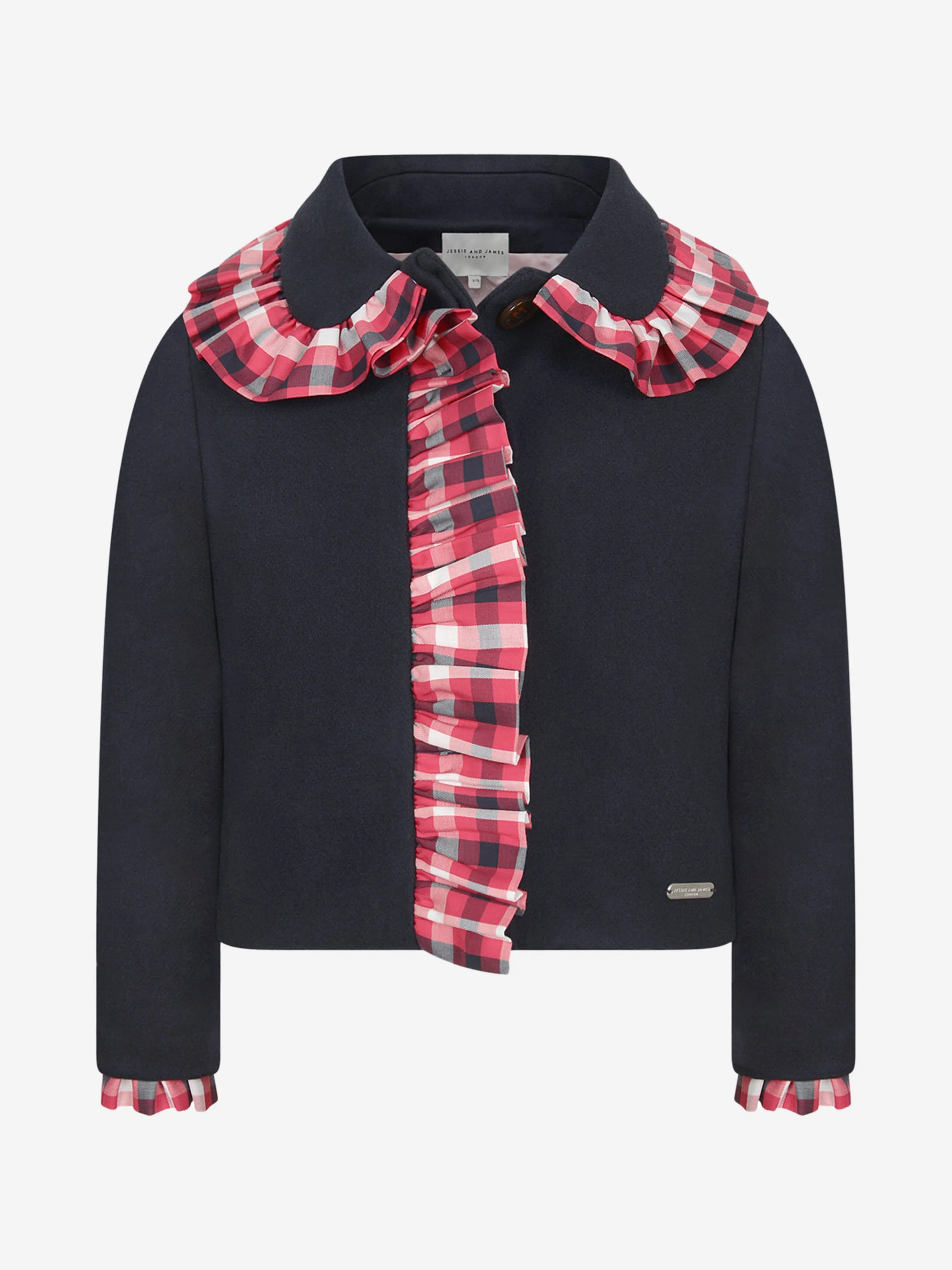 Jessie und James Blau & Rot karierte Rüschenjacke