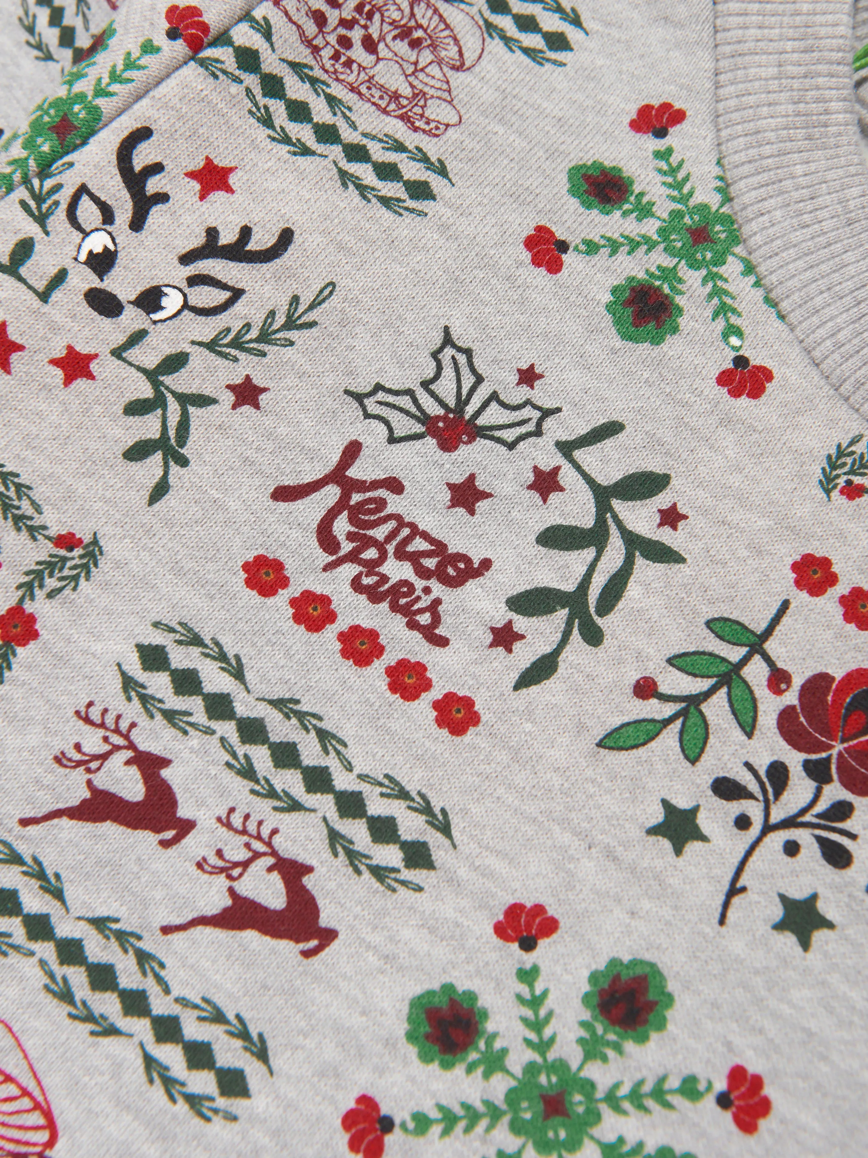 KENZO Boys Saisonales Print-Sweatshirt in Grau