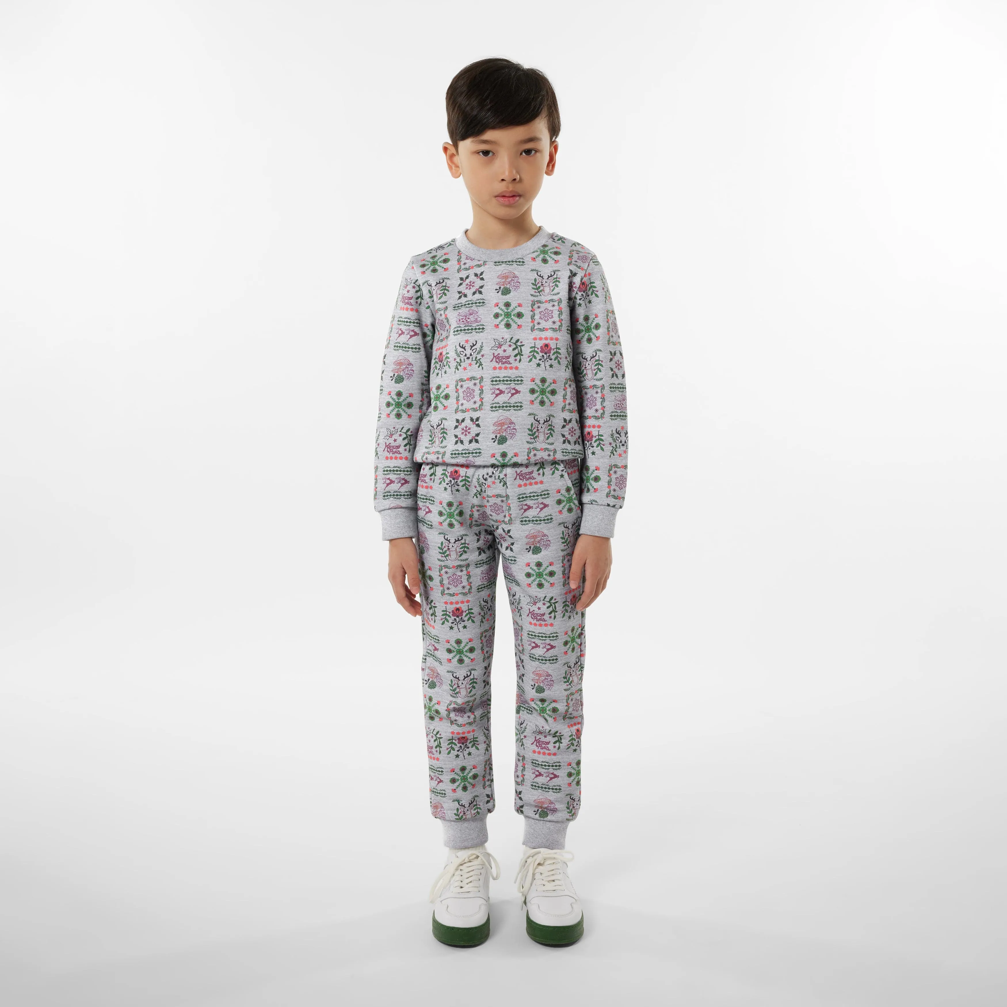 KENZO Boys Saisonales Print-Sweatshirt in Grau