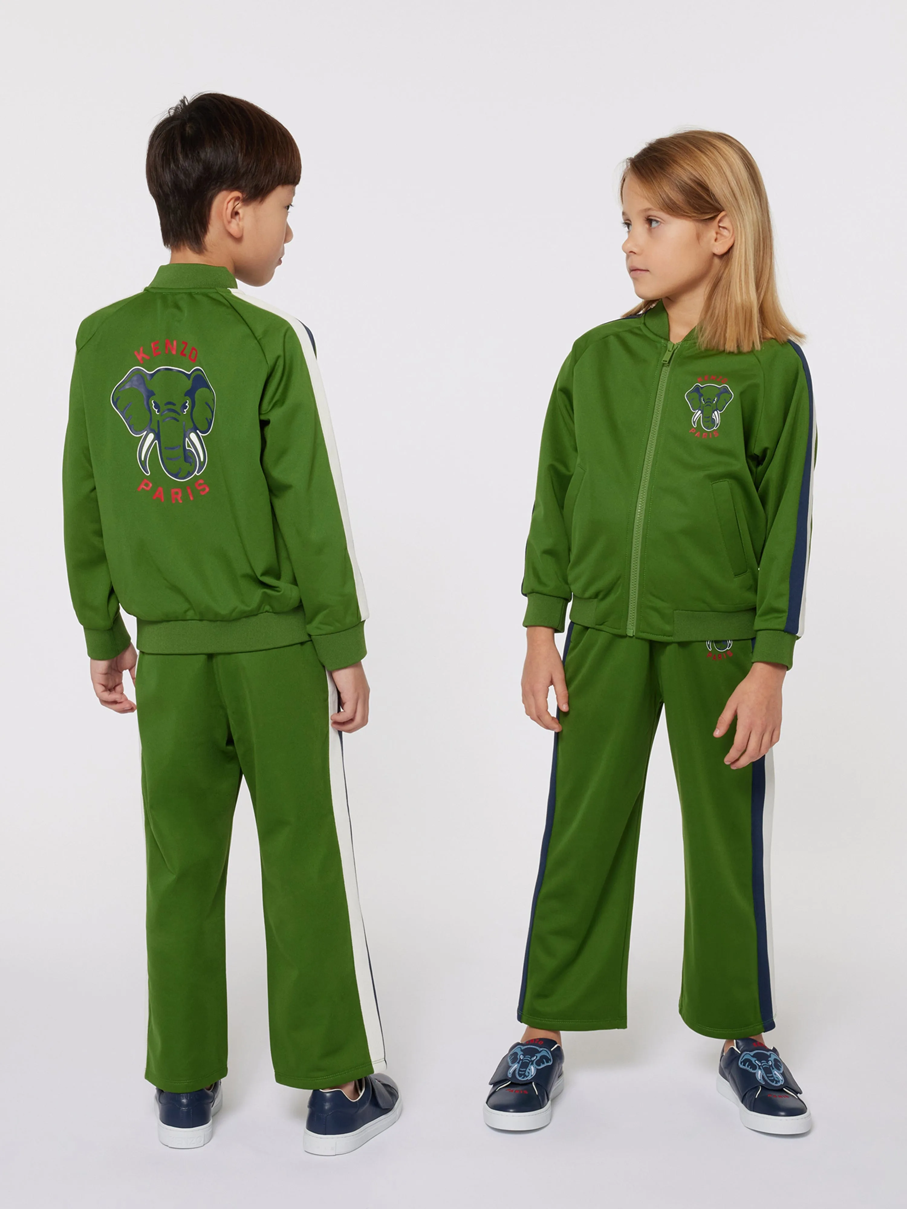 KENZO Kids Elefanten-Spurenjacke in Grün