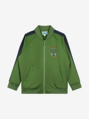 KENZO Kids Elefanten-Spurenjacke in Grün