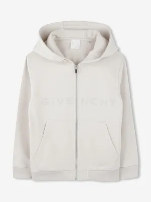 Kids 4G Logo Reißverschluss-Pullover in Beige