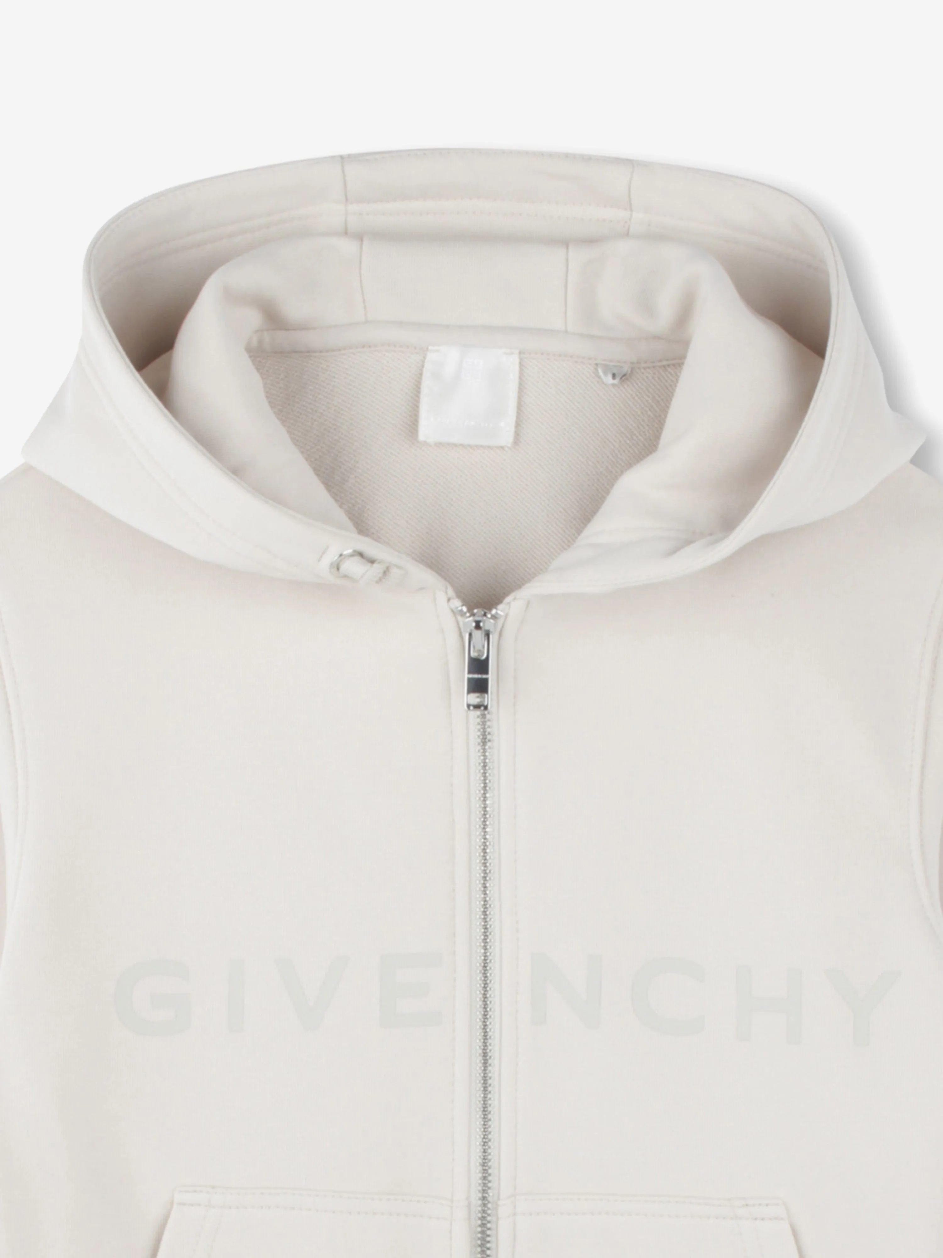 Kids 4G Logo Reißverschluss-Pullover in Beige