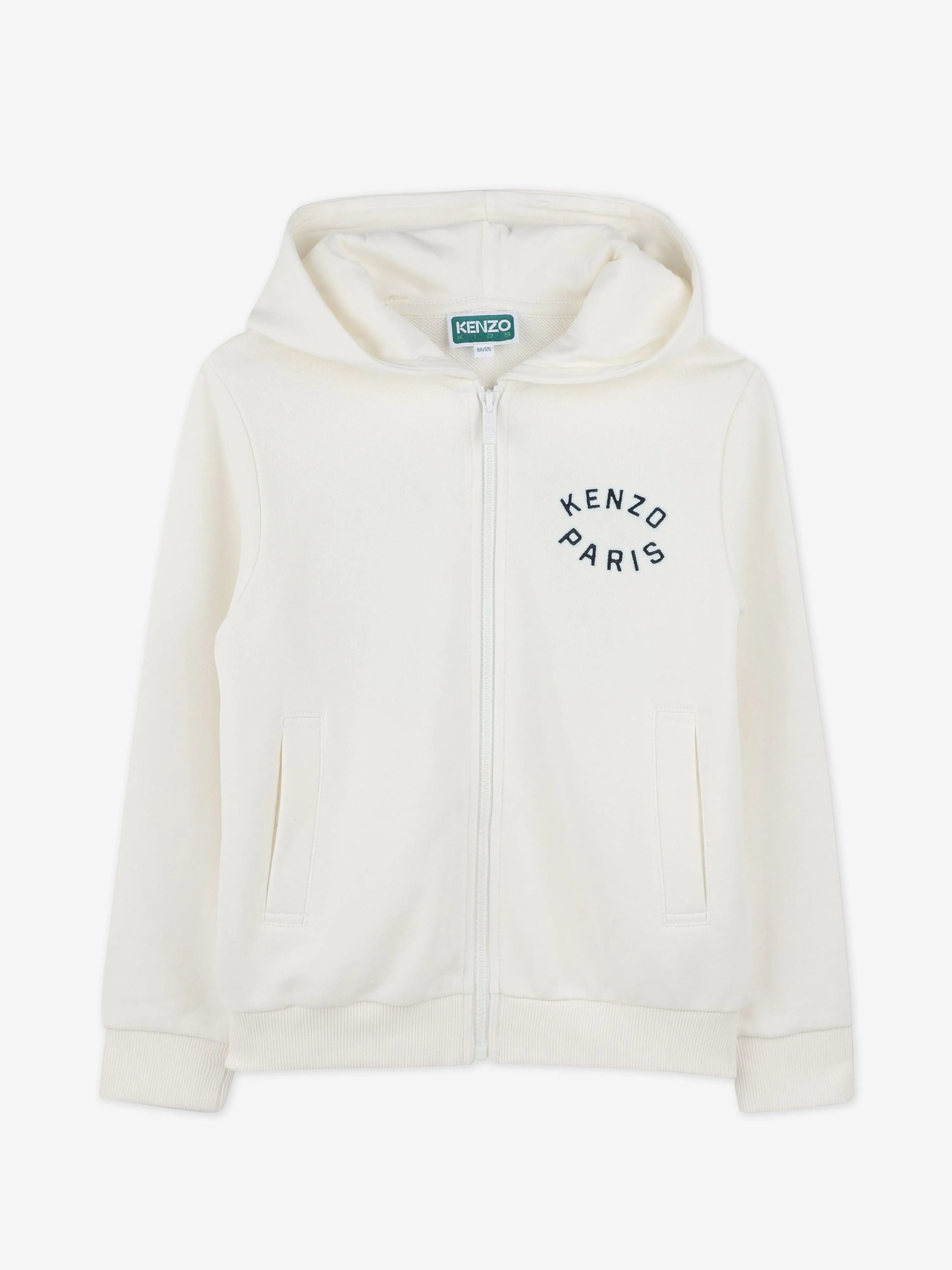 Kinder Logo Reißverschluss-Pullover in Elfenbein