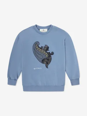 Kinder Paisley Sweatshirt in Blau