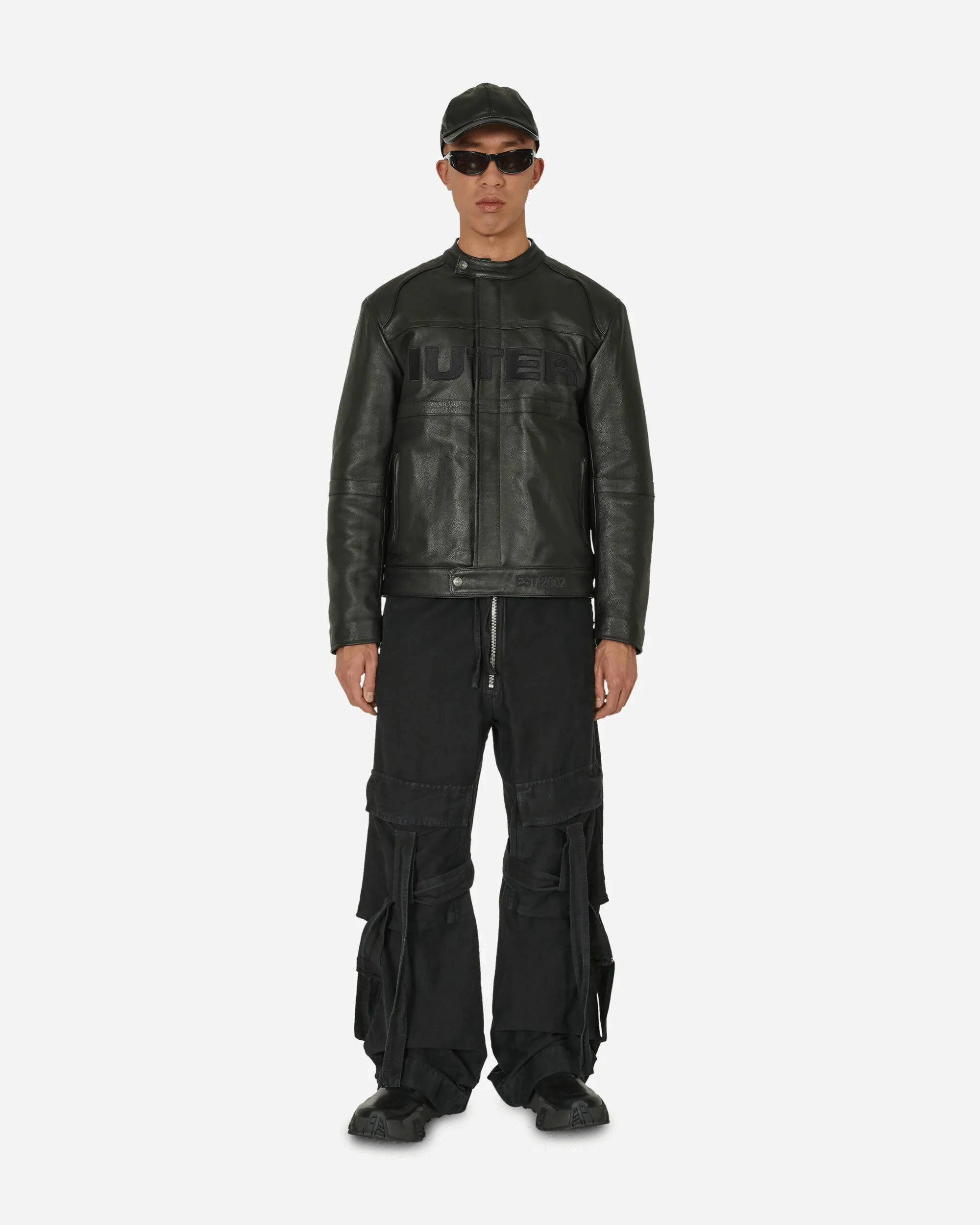 Logo Lederjacke Schwarz