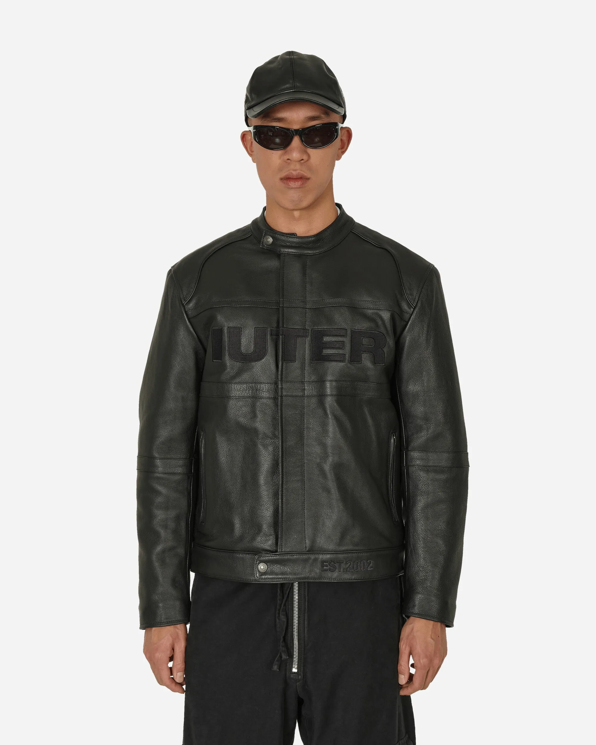 Logo Lederjacke Schwarz