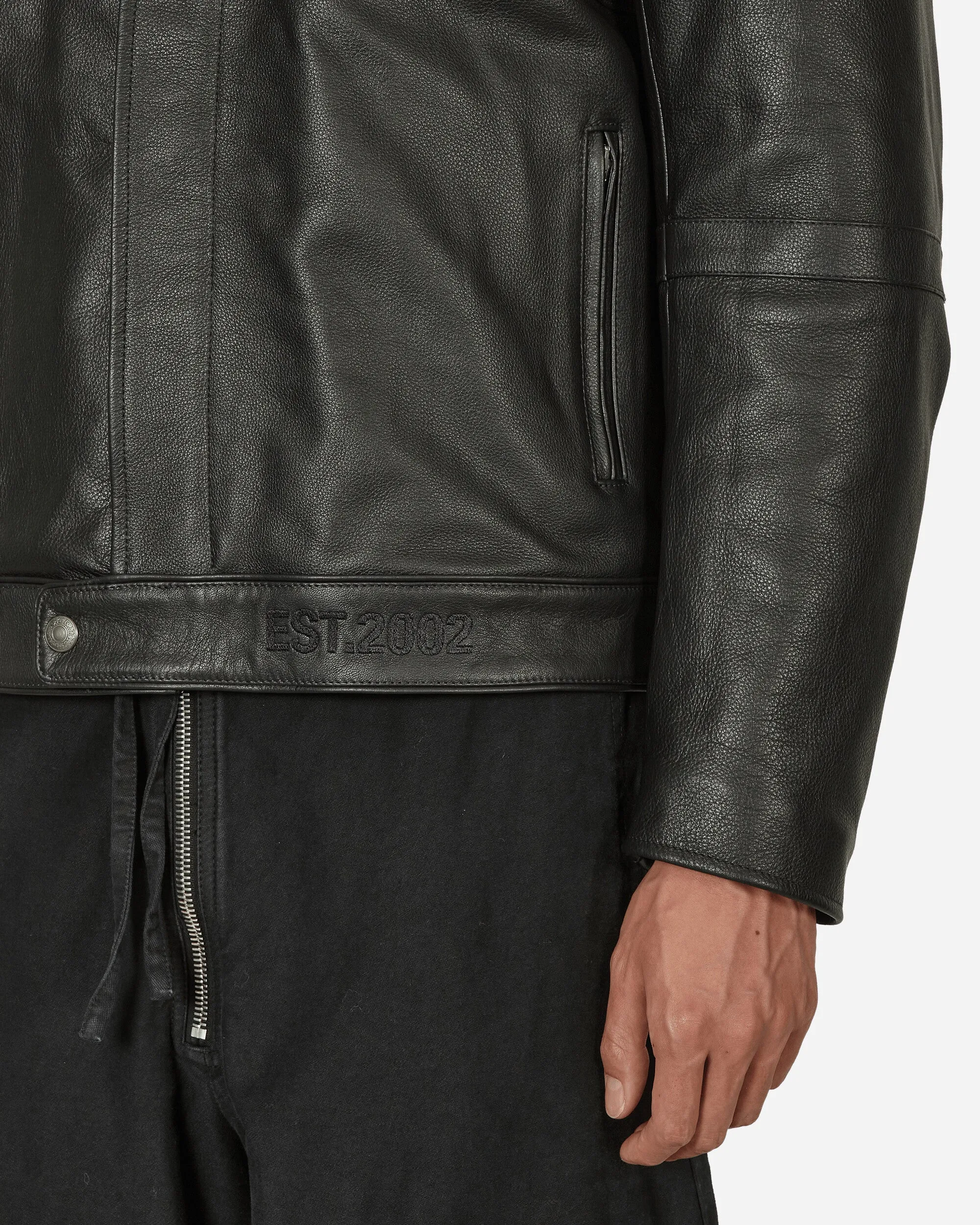 Logo Lederjacke Schwarz