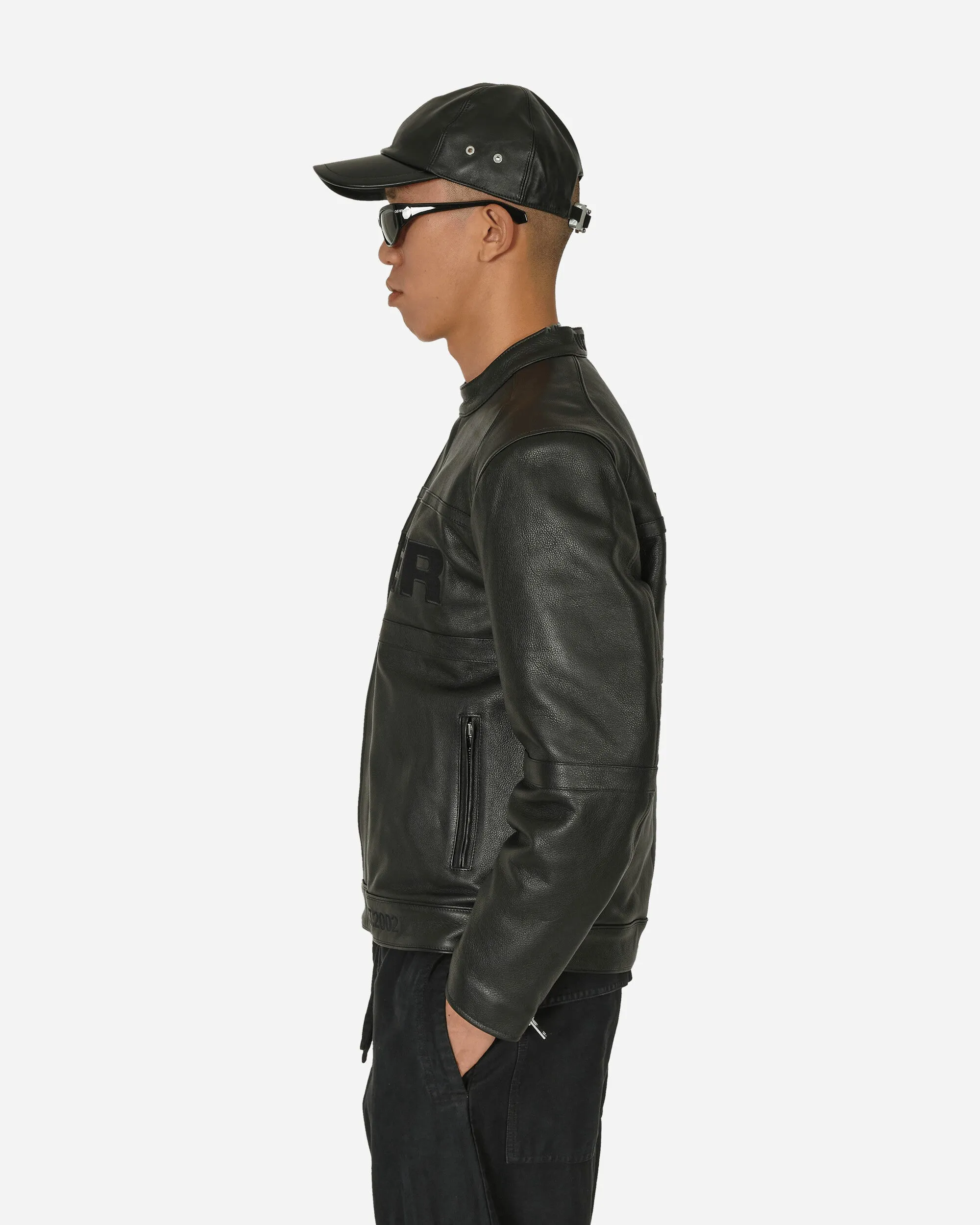 Logo Lederjacke Schwarz
