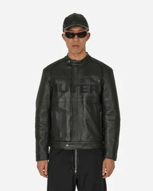 Logo Lederjacke Schwarz
