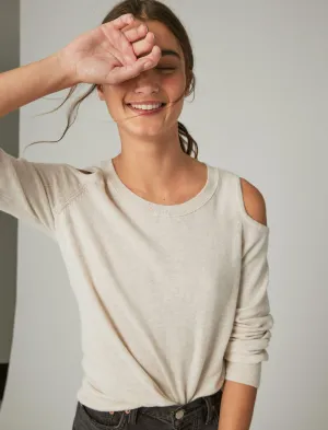 Lucky Brand Cloud Soft Cold Shoulder Pullover Stroh Heather Lucky Brand