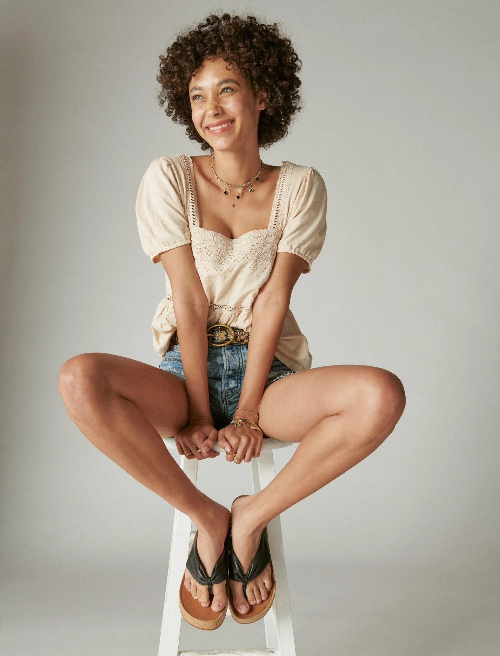 Lucky Brand Schiffley Peplum Puff-Ärmel Durchsichtig Pink Lucky Brand