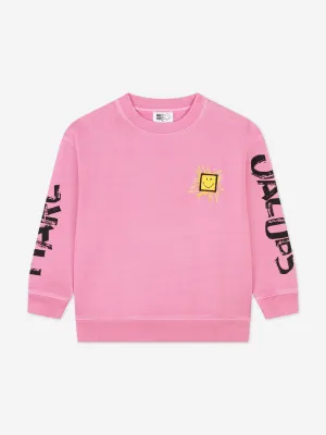 MARC JACOBS Kids Smiley World Sweatshirt in Rosa