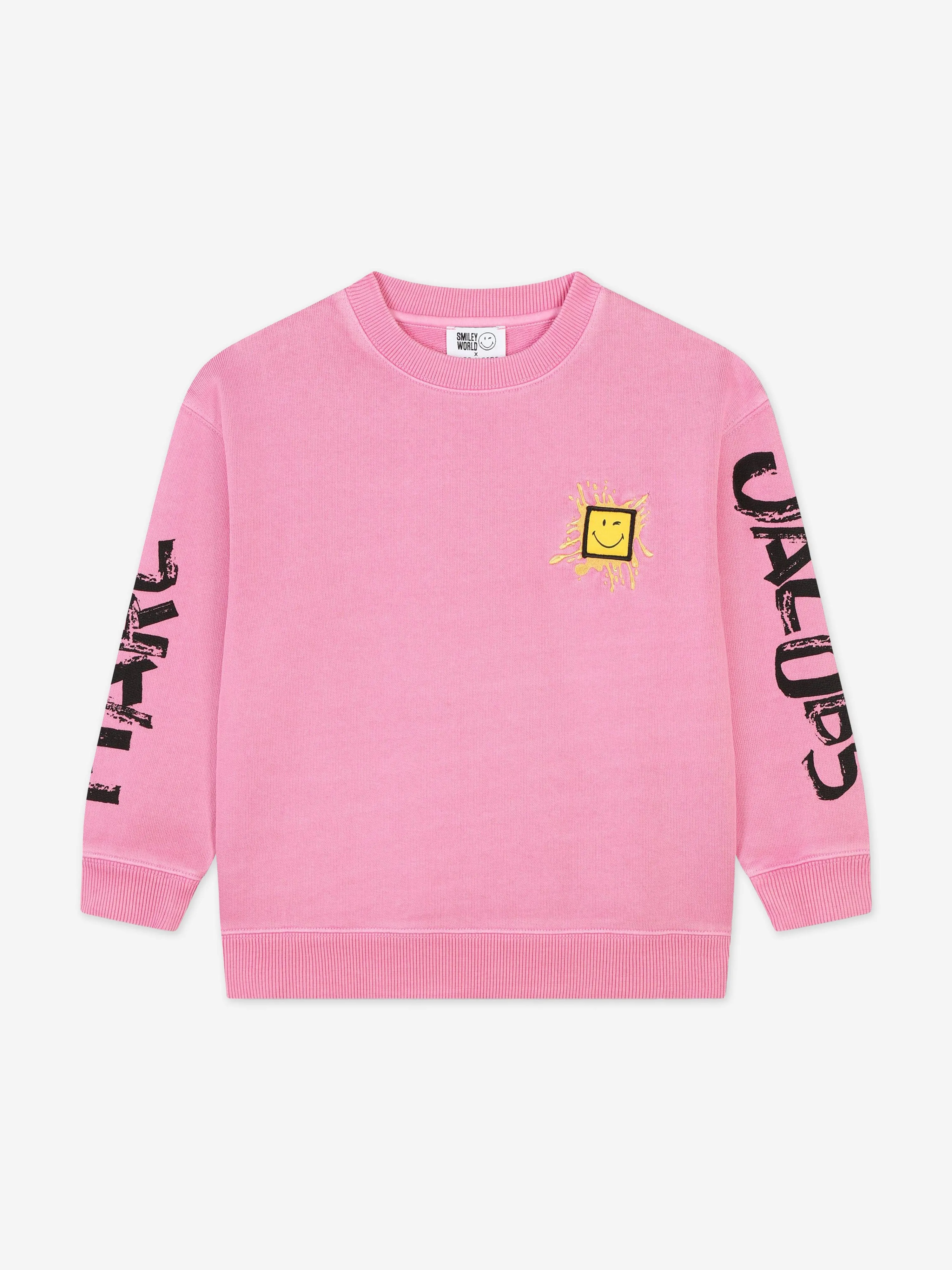 MARC JACOBS Kids Smiley World Sweatshirt in Rosa
