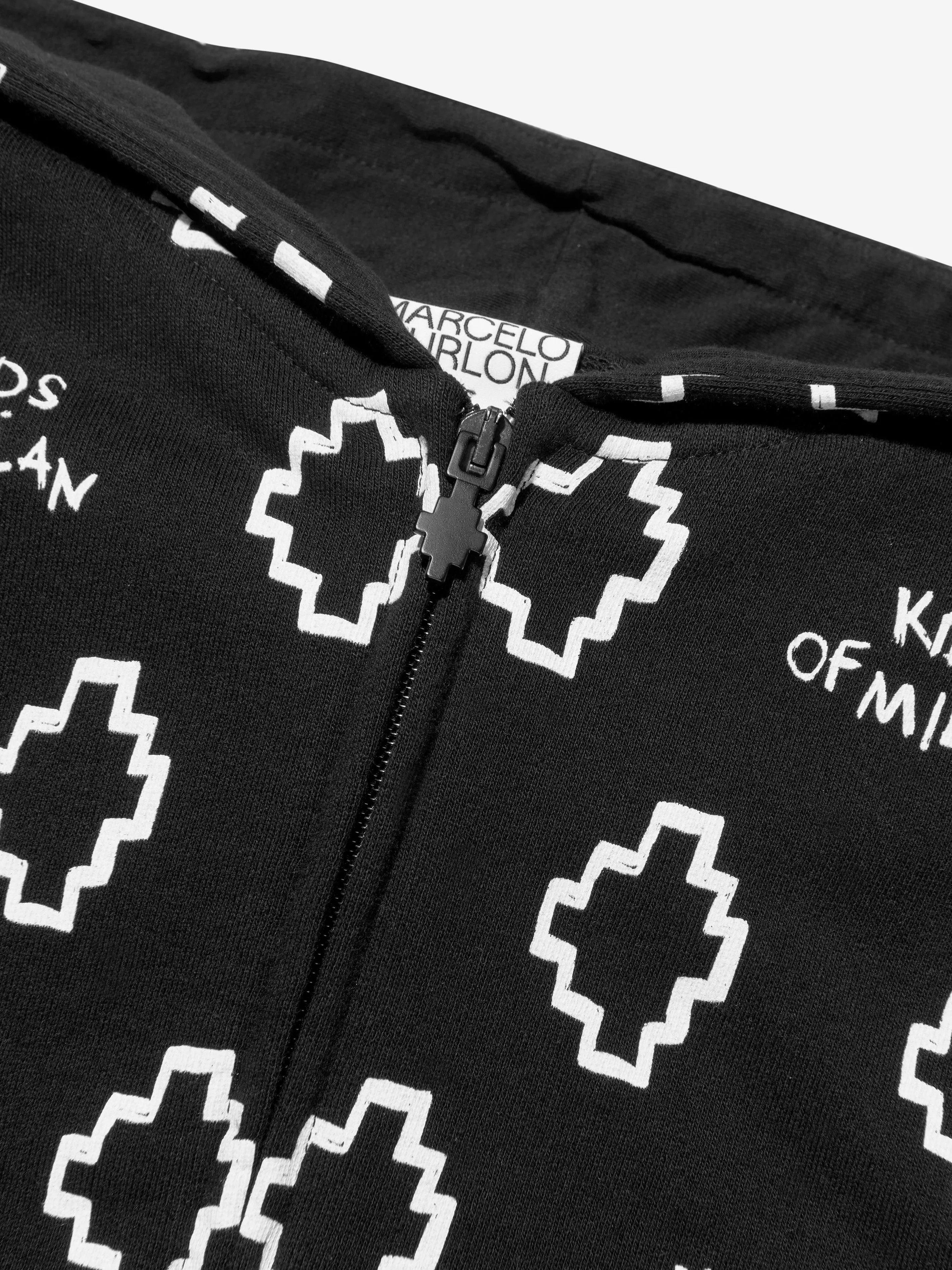 Marcelo Burlon Jungen Baumwoll-Logo Print Reißverschluss Oberteil
