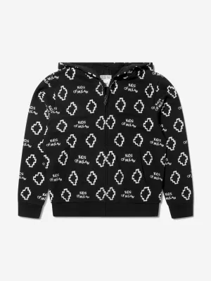 Marcelo Burlon Jungen Baumwoll-Logo Print Reißverschluss Oberteil