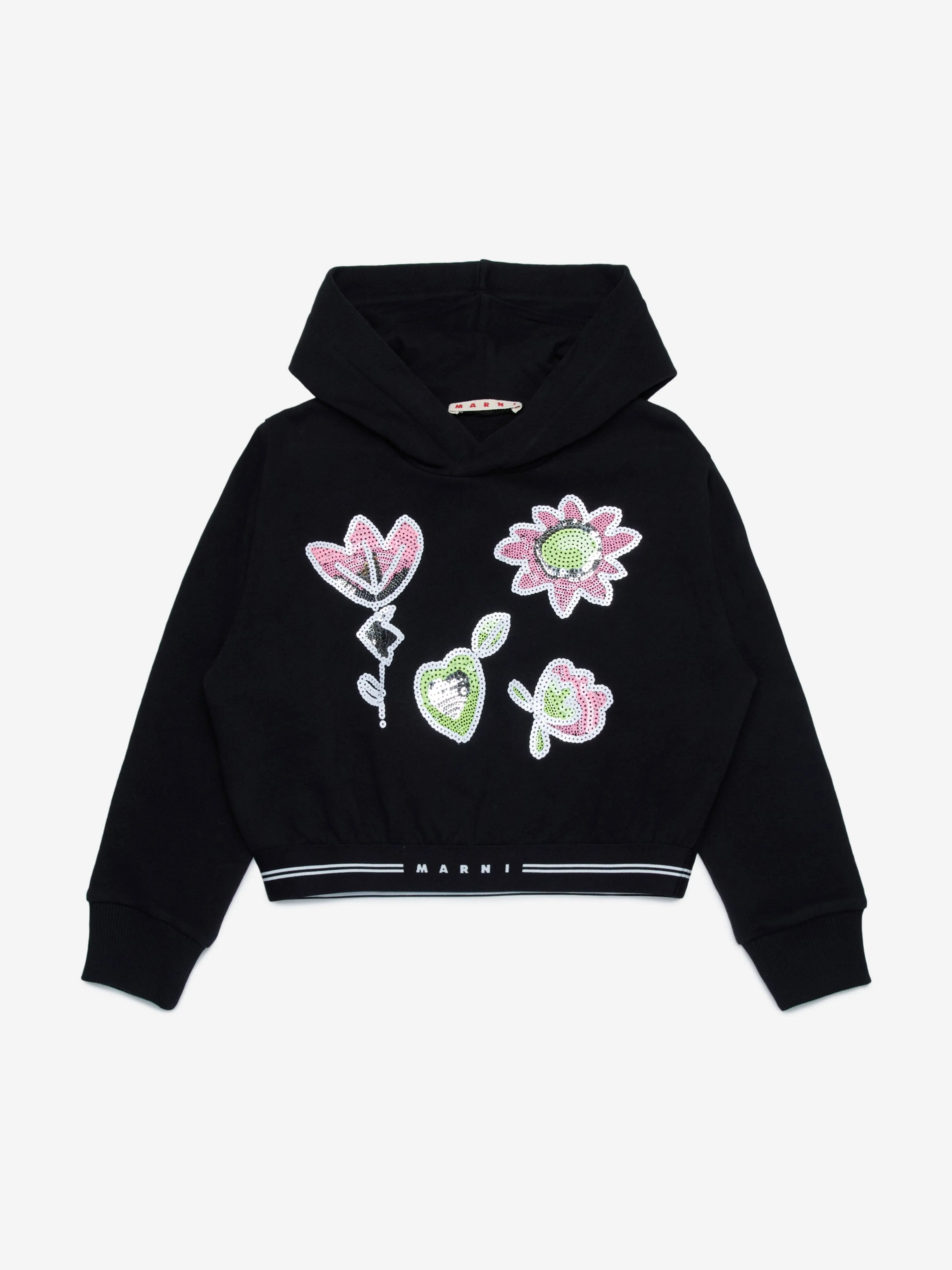 MARNI Mädchen Applikations Hoodie in Schwarz