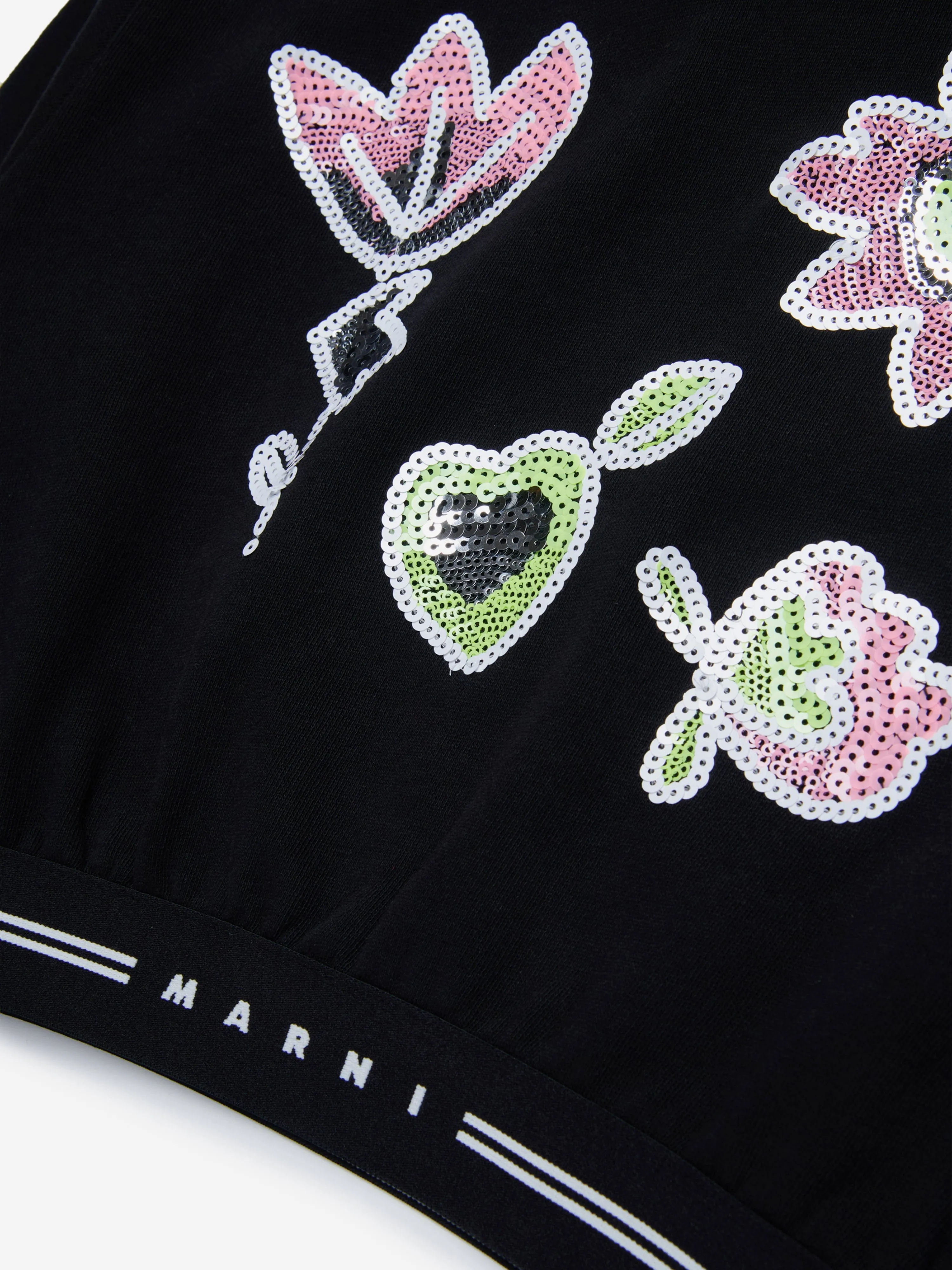 MARNI Mädchen Applikations Hoodie in Schwarz