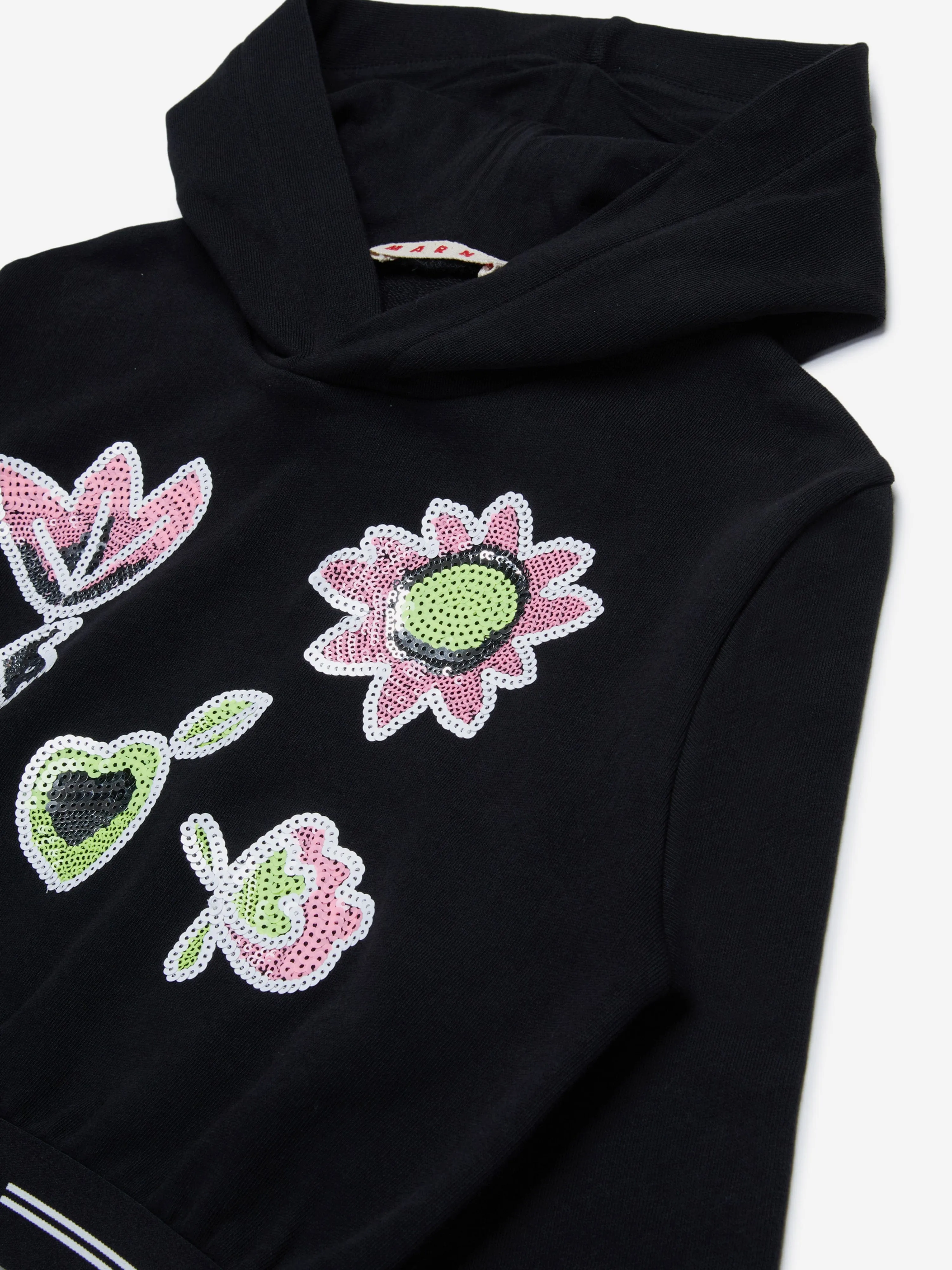 MARNI Mädchen Applikations Hoodie in Schwarz