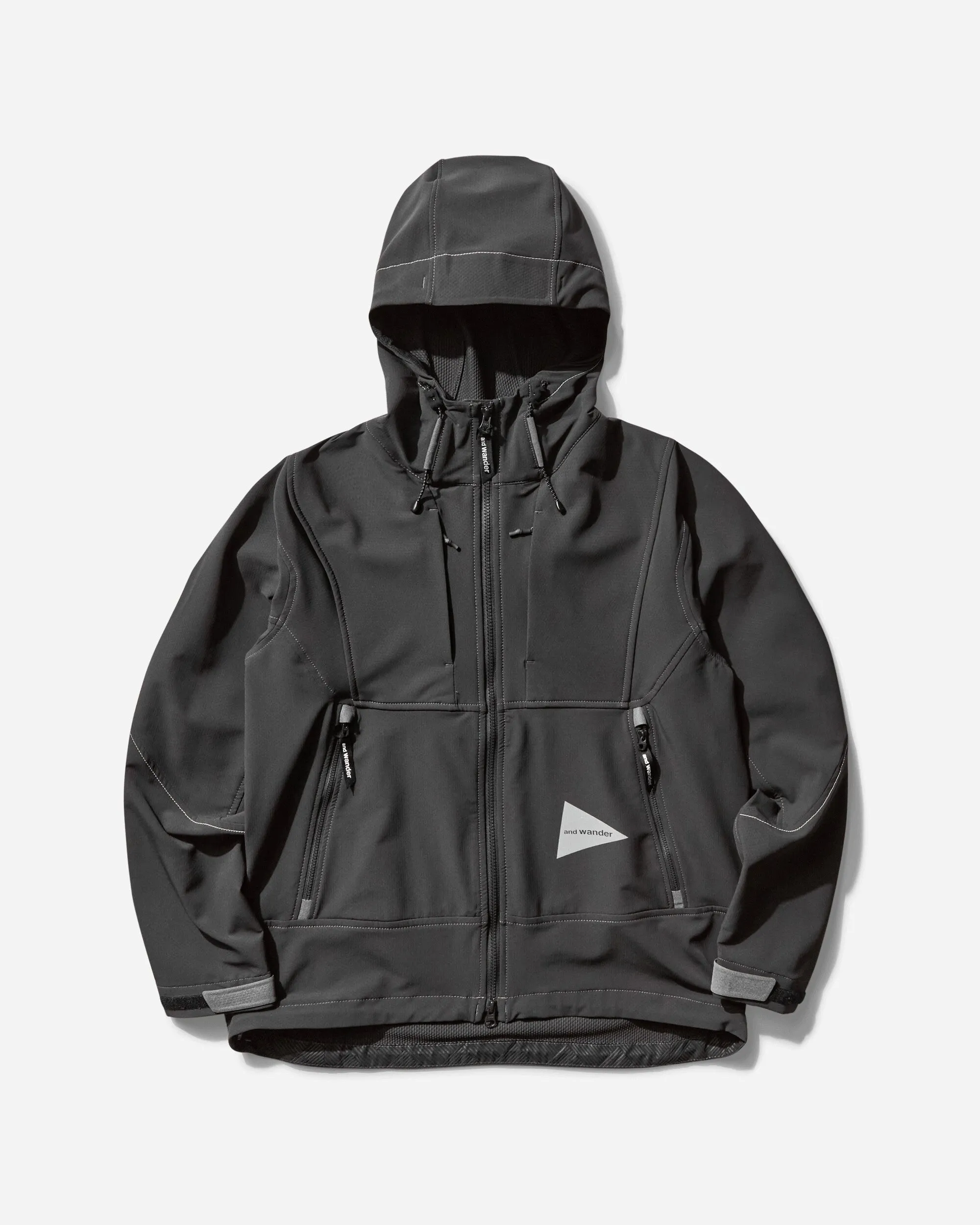 Herren leichte dehnbare Shell-Jacke in Anthrazit
