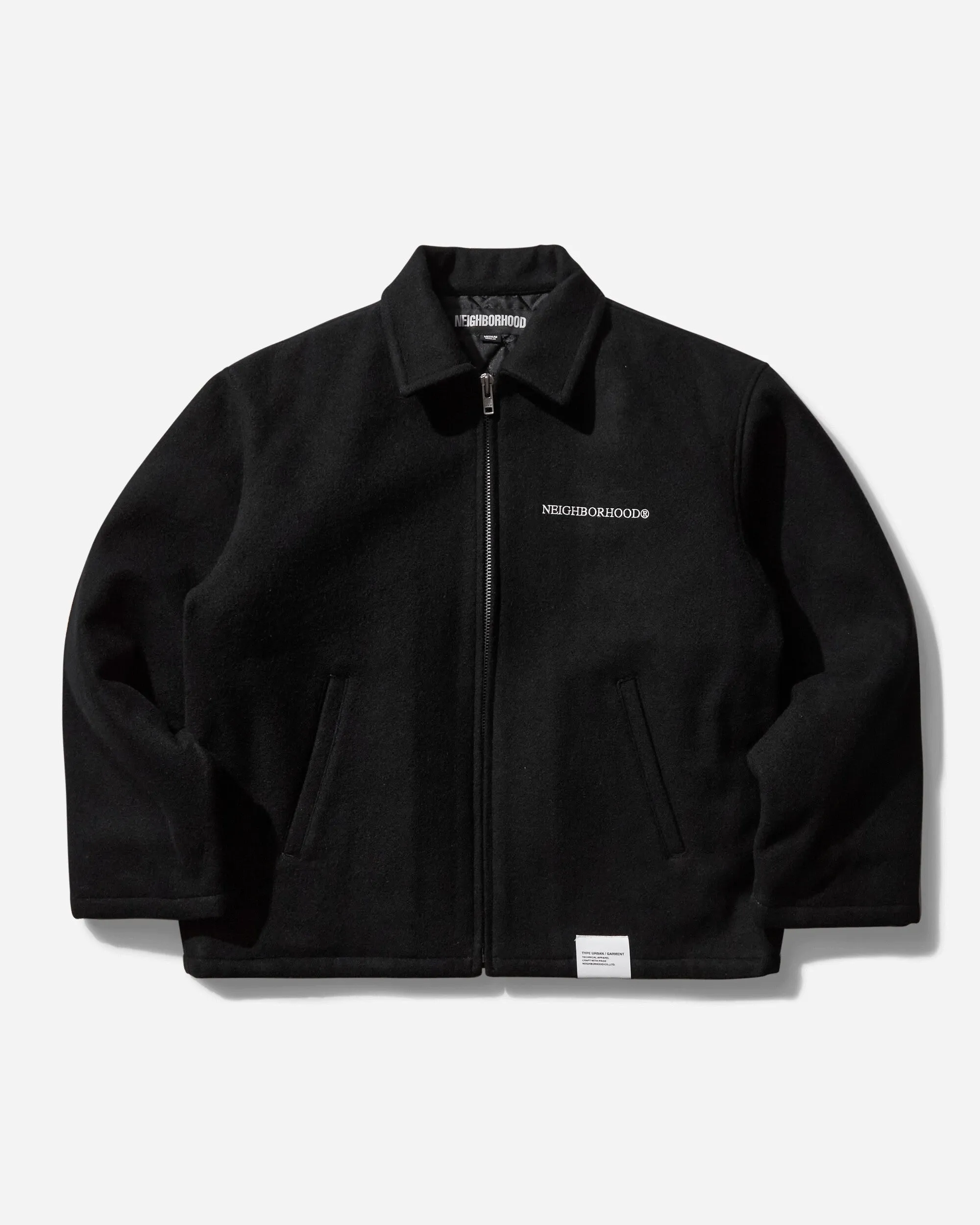 Herren Melton Reißverschluss Arbeitsjacke Schwarz