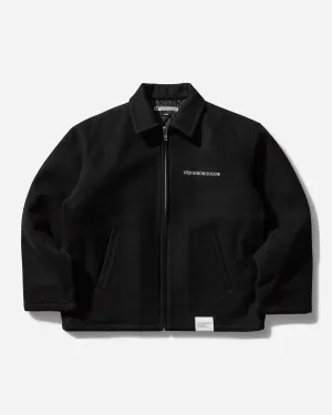 Herren Melton Reißverschluss Arbeitsjacke Schwarz
